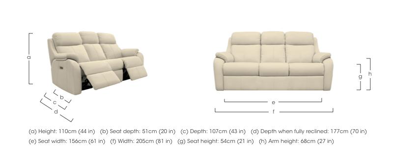 Kingsbury 3 Seater Leather Power Recliner Sofa with Power Headrests in  on Furniture Village