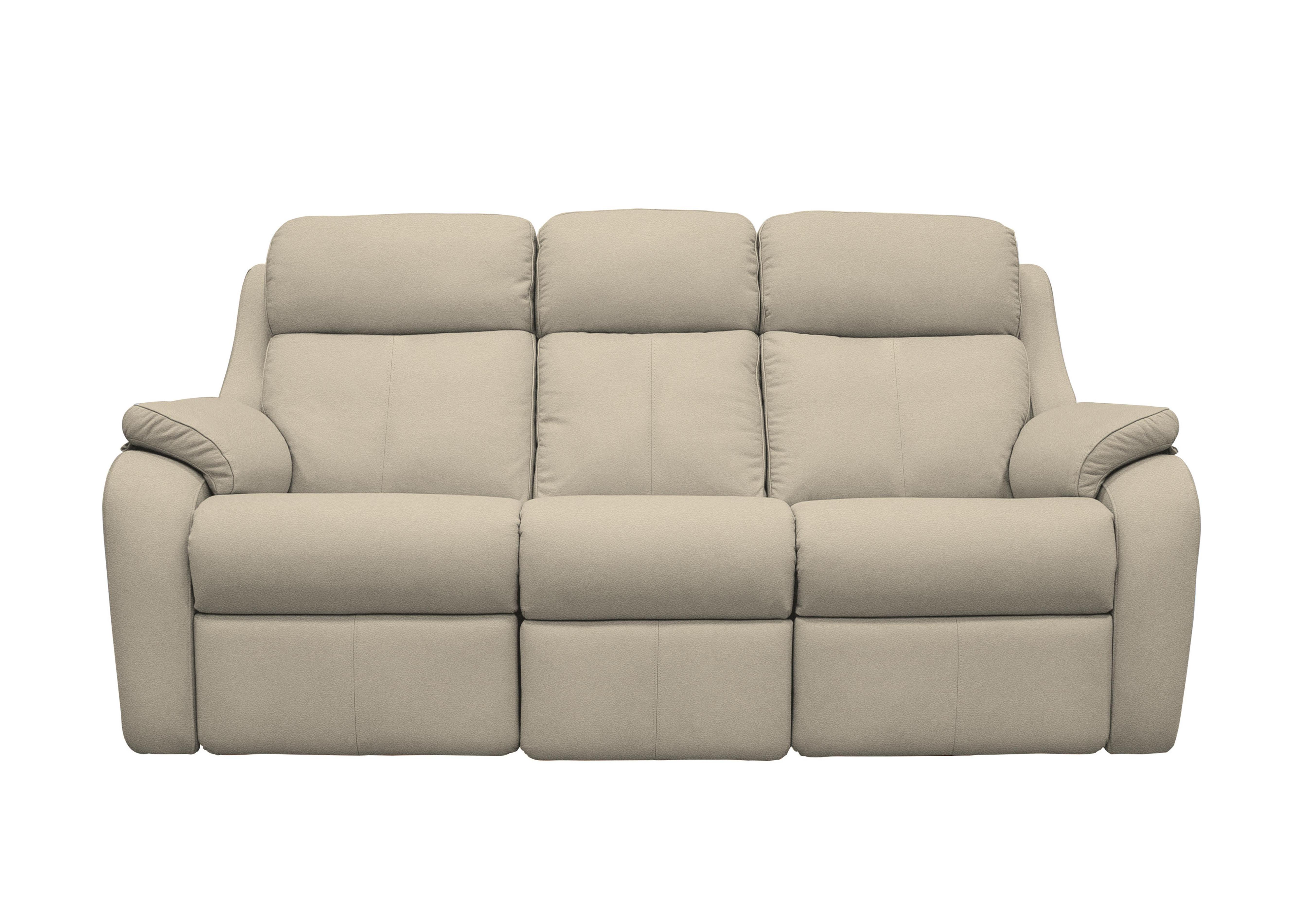 Kingsbury 3 Seater Leather Power Recliner Sofa with Power Headrests in H001 Oxford Mushroom on Furniture Village
