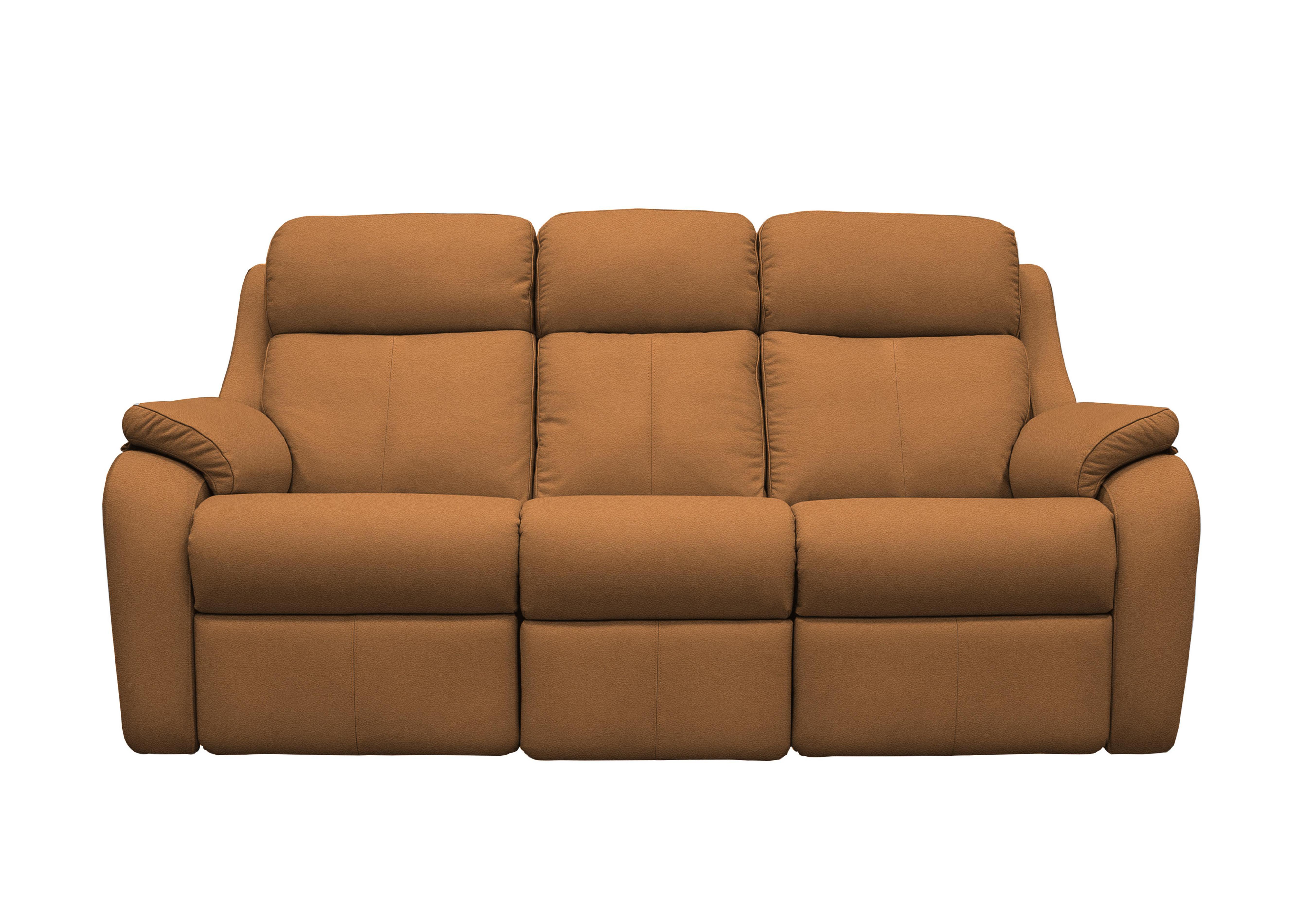 Kingsbury 3 Seater Leather Power Recliner Sofa with Power Headrests in L847 Cambridge Tan on Furniture Village
