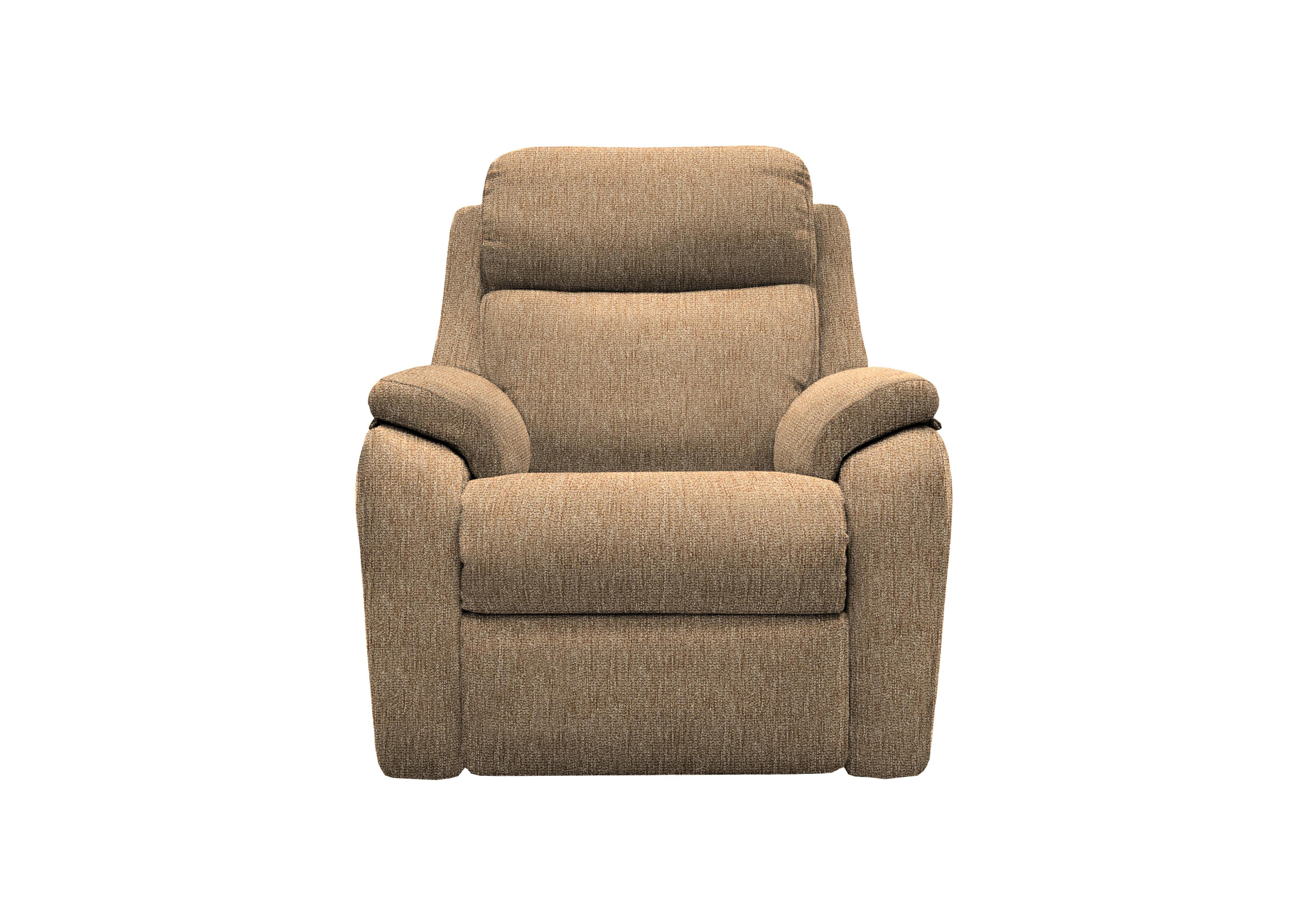 Kingsbury Fabric Power Recliner Armchair with Power Headrests in A070 Boucle Cocoa on Furniture Village