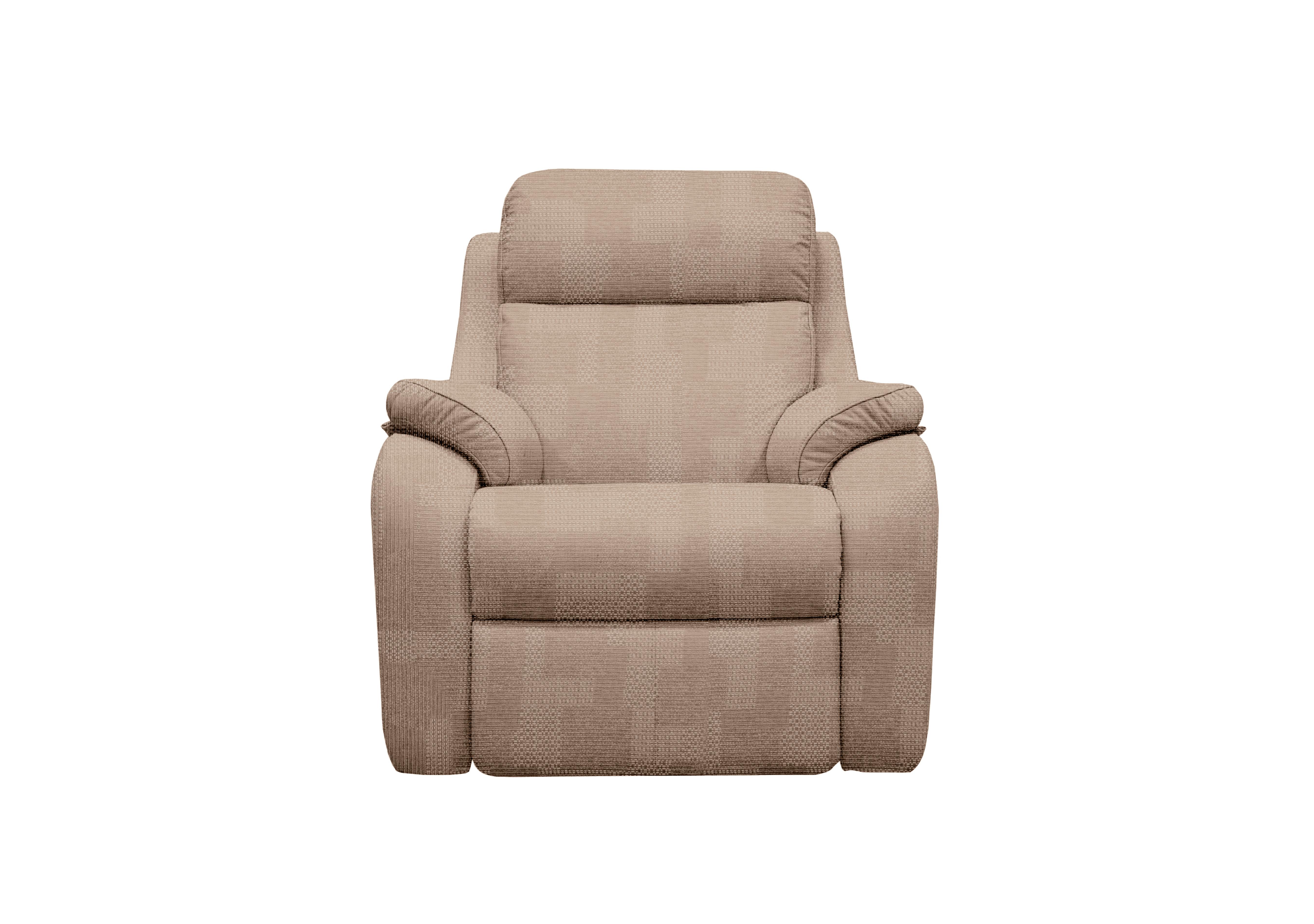 Kingsbury Fabric Power Recliner Armchair with Power Headrests in A800 Faro Sand on Furniture Village