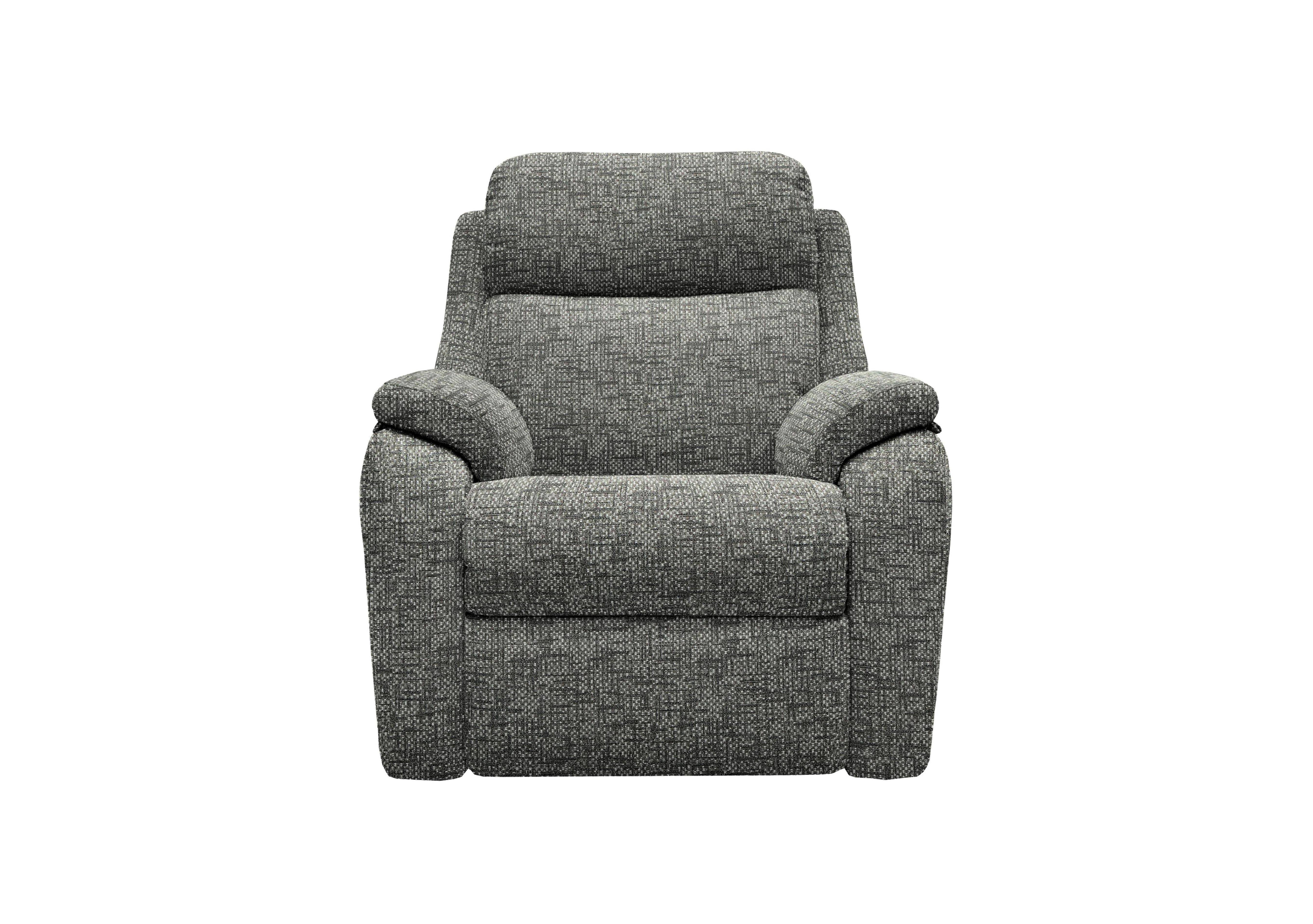 Kingsbury Fabric Power Recliner Armchair with Power Headrests in B031 Remco Slate on Furniture Village