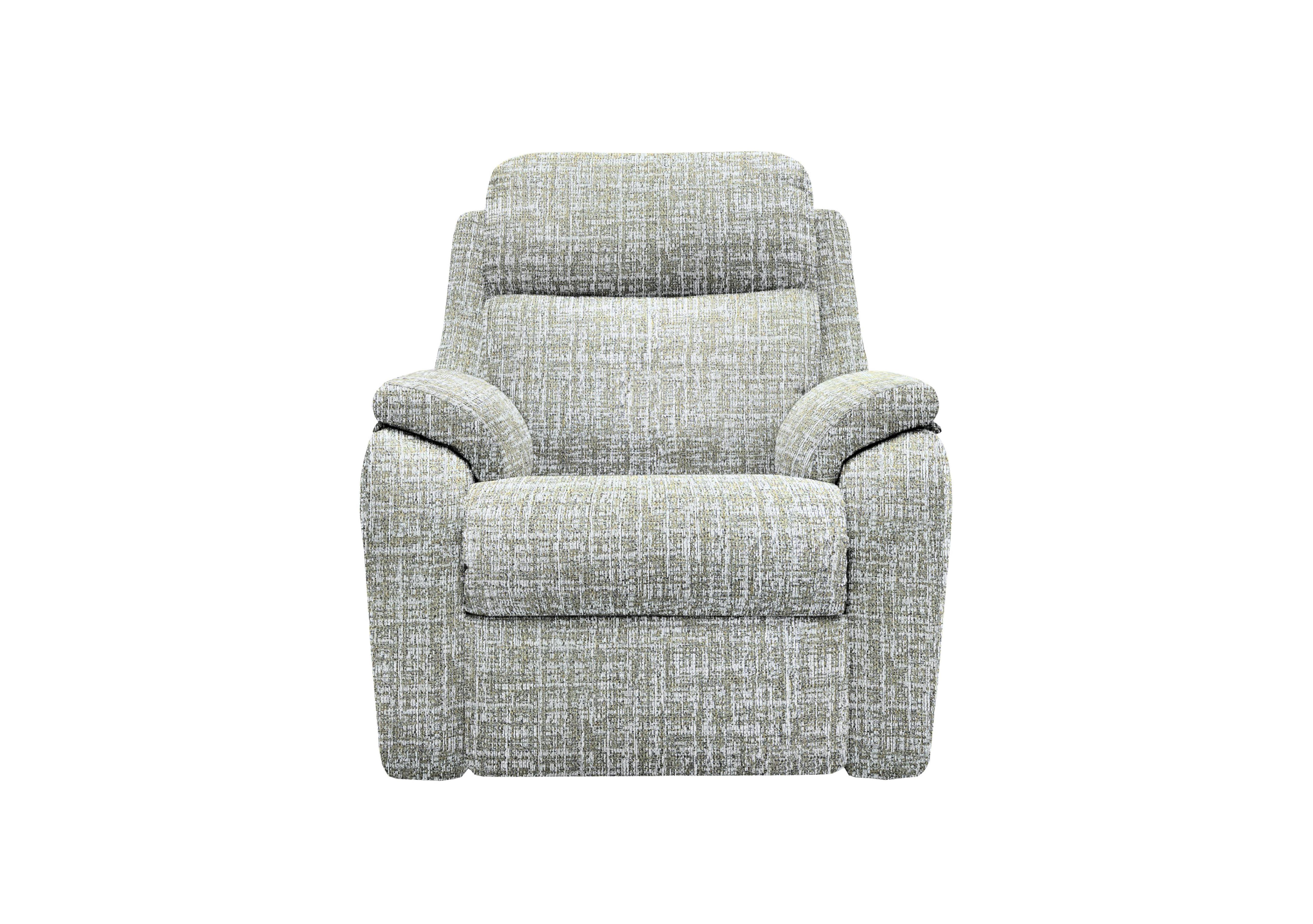 Kingsbury Fabric Power Recliner Armchair with Power Headrests in B102 Shore Oatmeal on Furniture Village