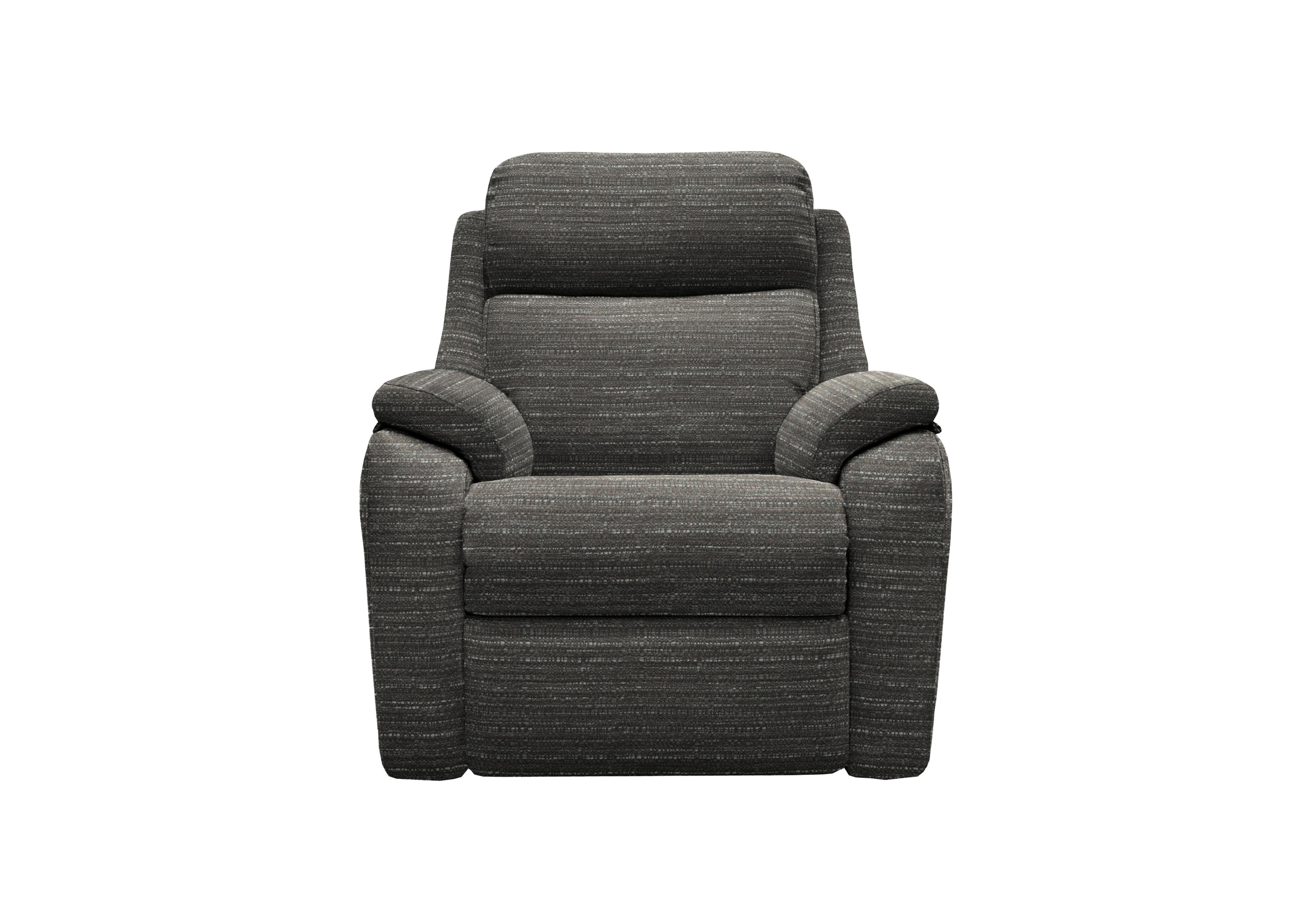 Kingsbury Fabric Power Recliner Armchair with Power Headrests in B901 Victoria Slate on Furniture Village