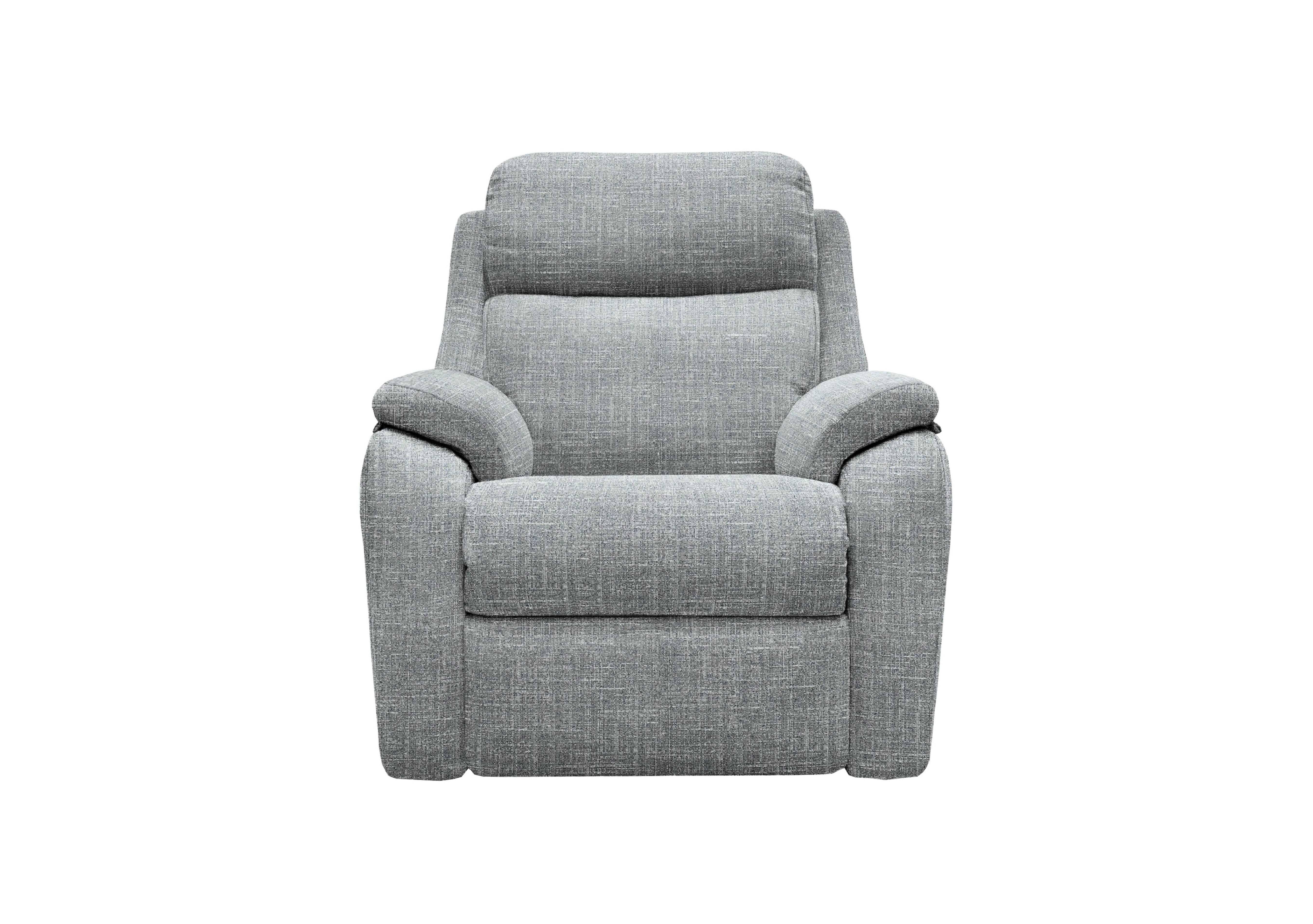 Kingsbury Fabric Power Recliner Armchair with Power Headrests in B932 Beach Duck Egg on Furniture Village