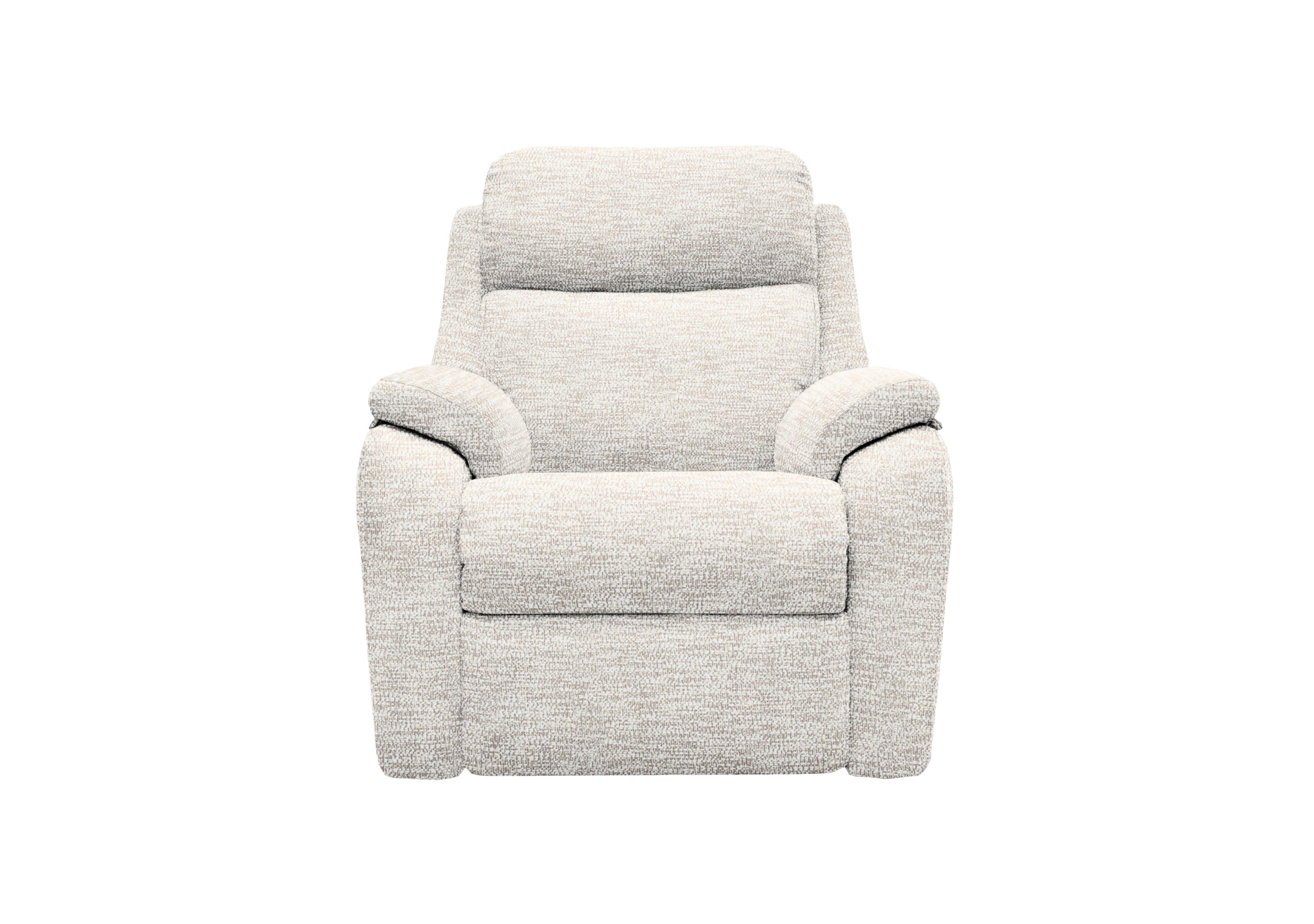 Kingsbury Fabric Power Recliner Armchair with Power Headrests in C931 Rush Cream on Furniture Village