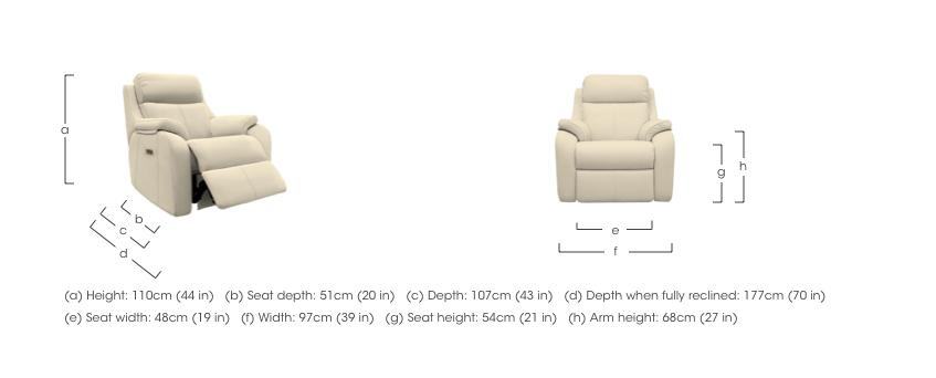 Kingsbury Leather Power Recliner Armchair with Power Headrests in  on Furniture Village