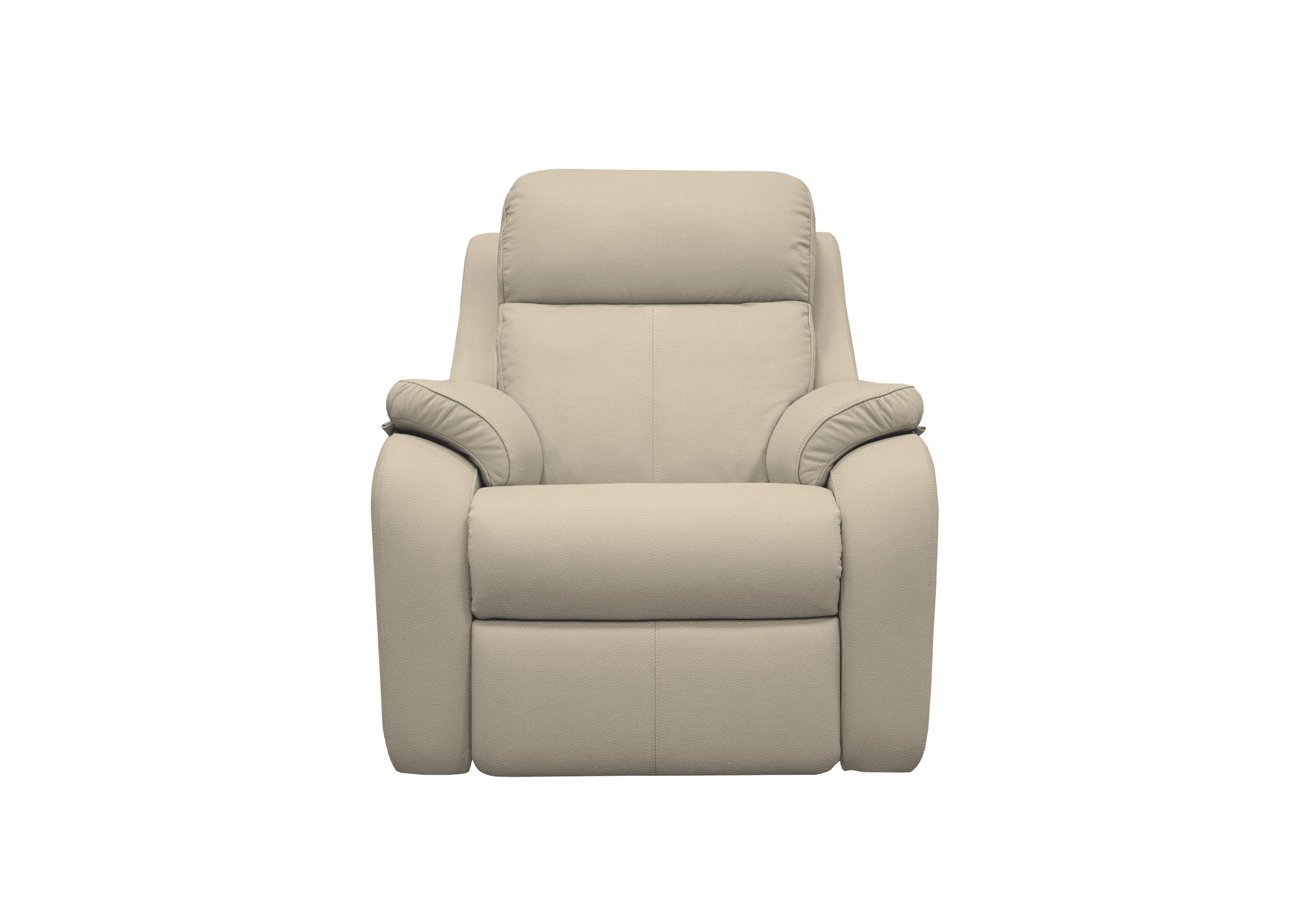 Kingsbury Leather Power Recliner Armchair with Power Headrests in H001 Oxford Mushroom on Furniture Village