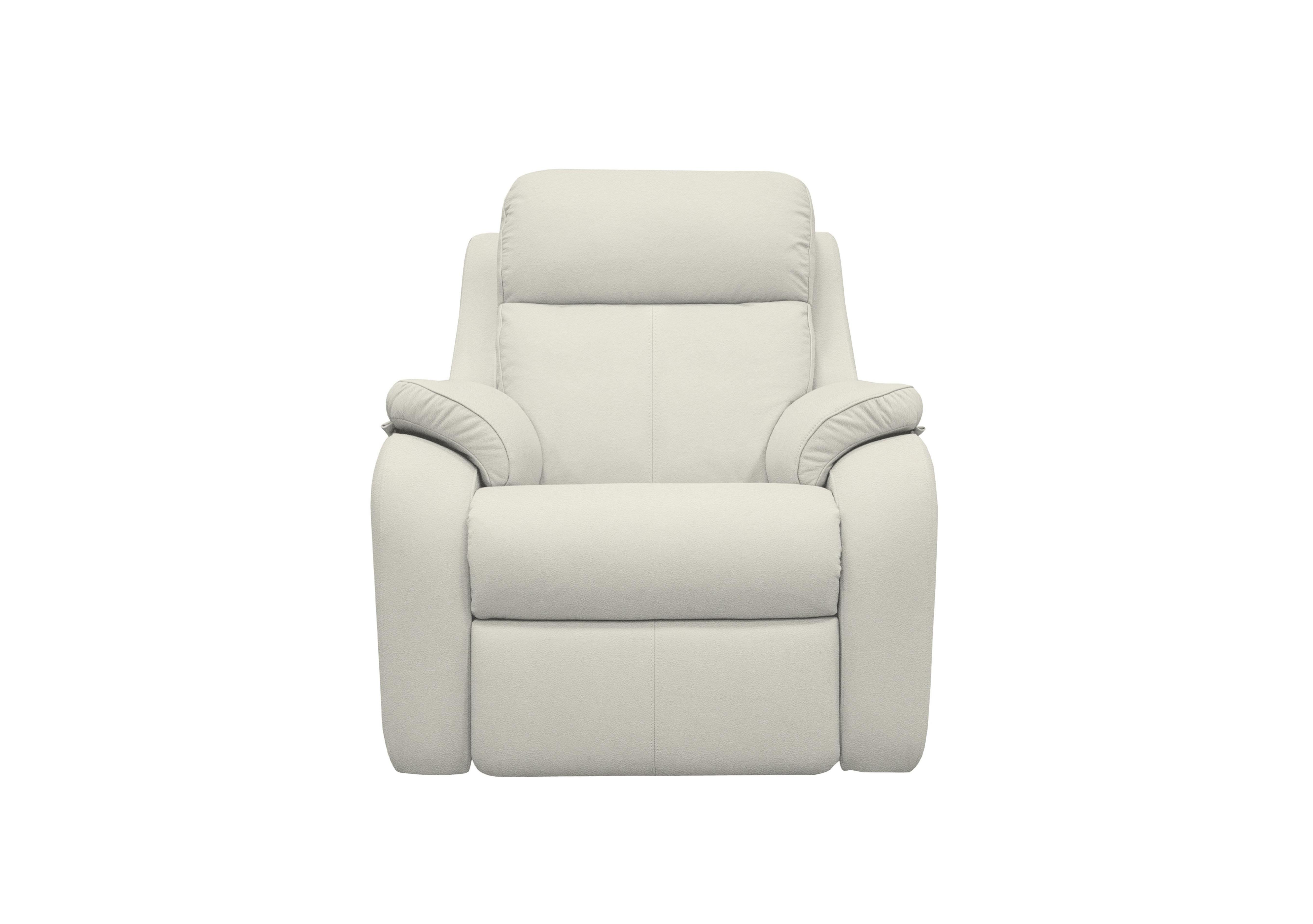 Kingsbury Leather Power Recliner Armchair with Power Headrests in H006 Oxford Light Grey on Furniture Village