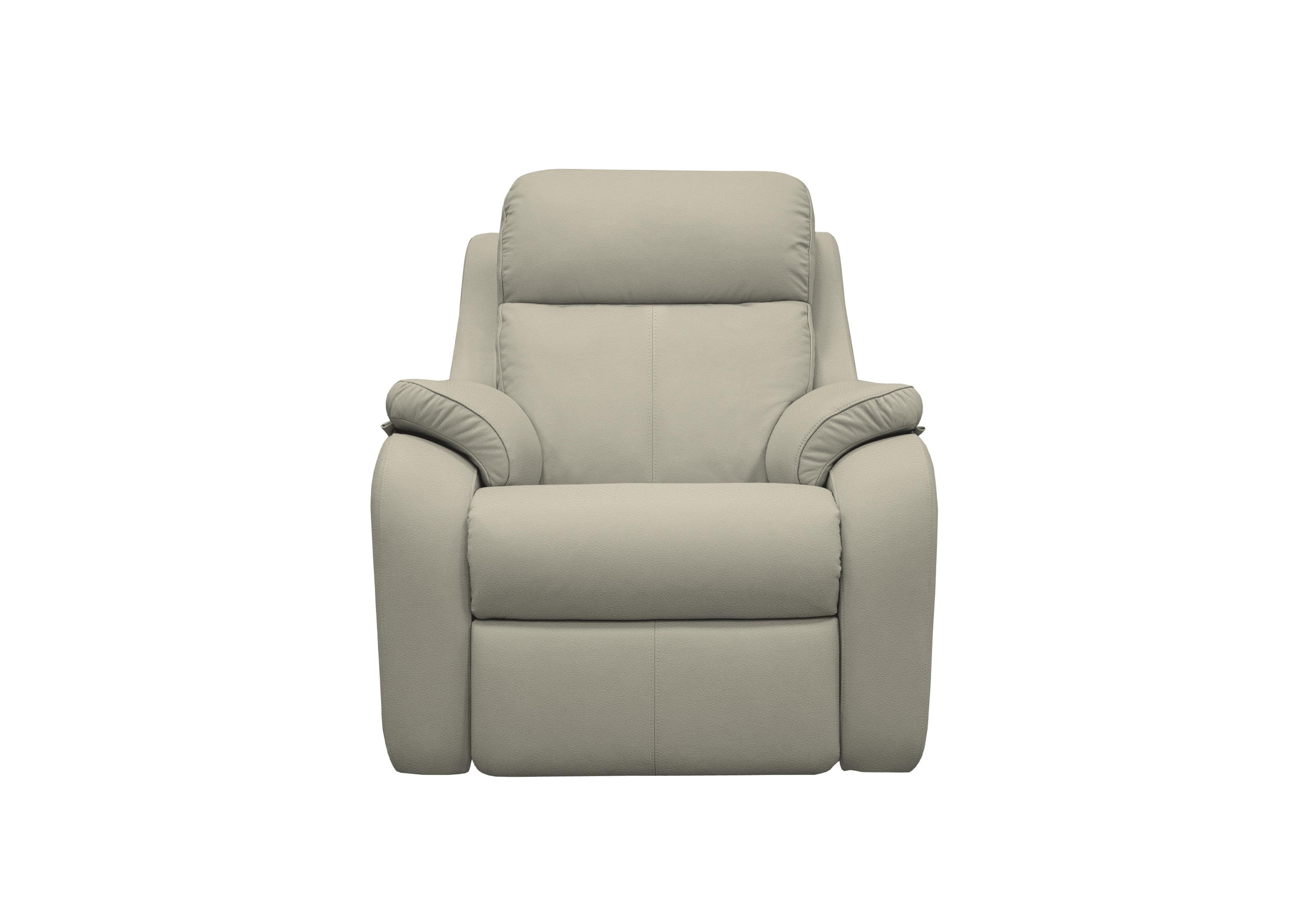 Kingsbury Leather Power Recliner Armchair with Power Headrests in L846 Cambridge Taupe on Furniture Village