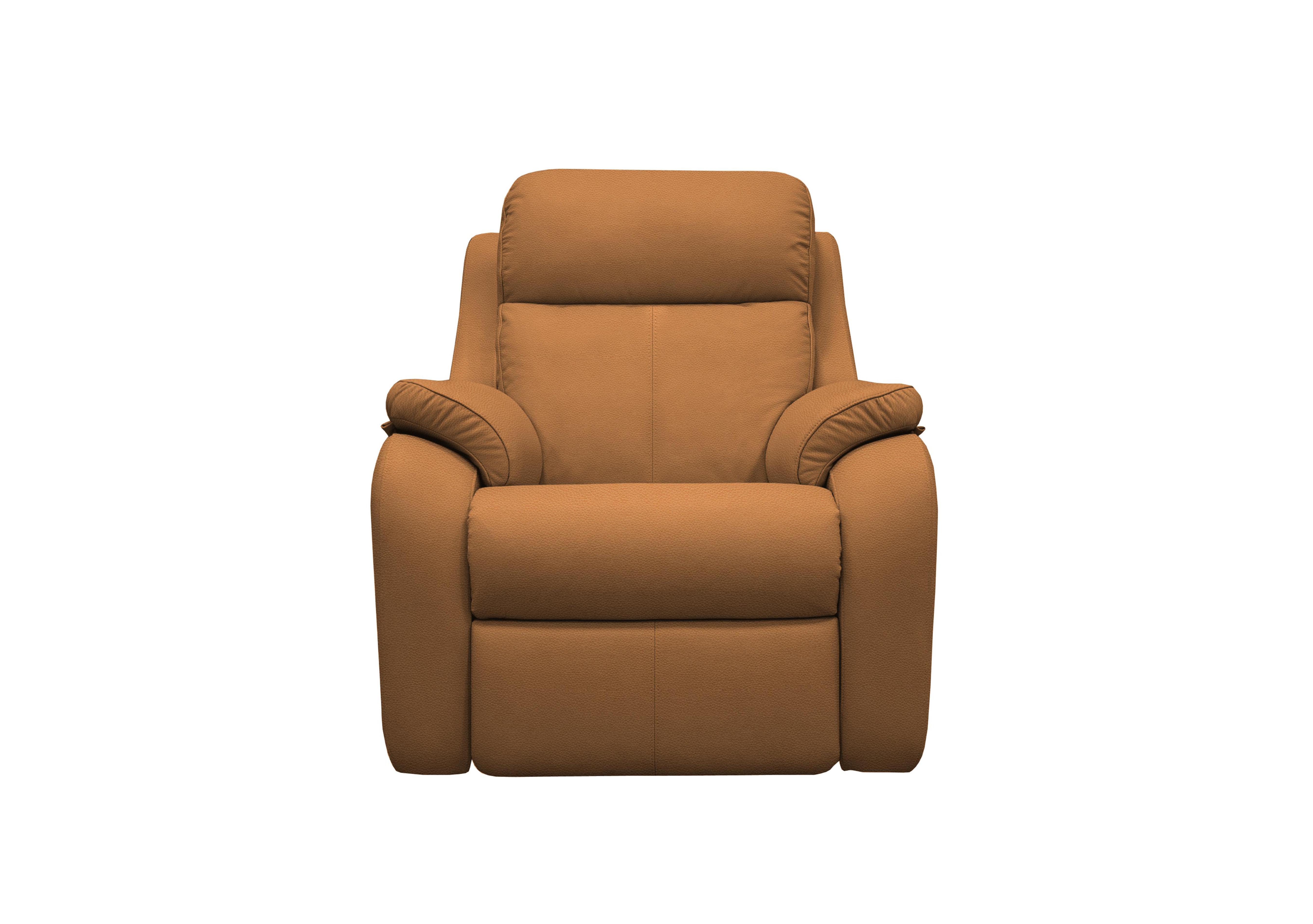 Kingsbury Leather Power Recliner Armchair with Power Headrests in L847 Cambridge Tan on Furniture Village
