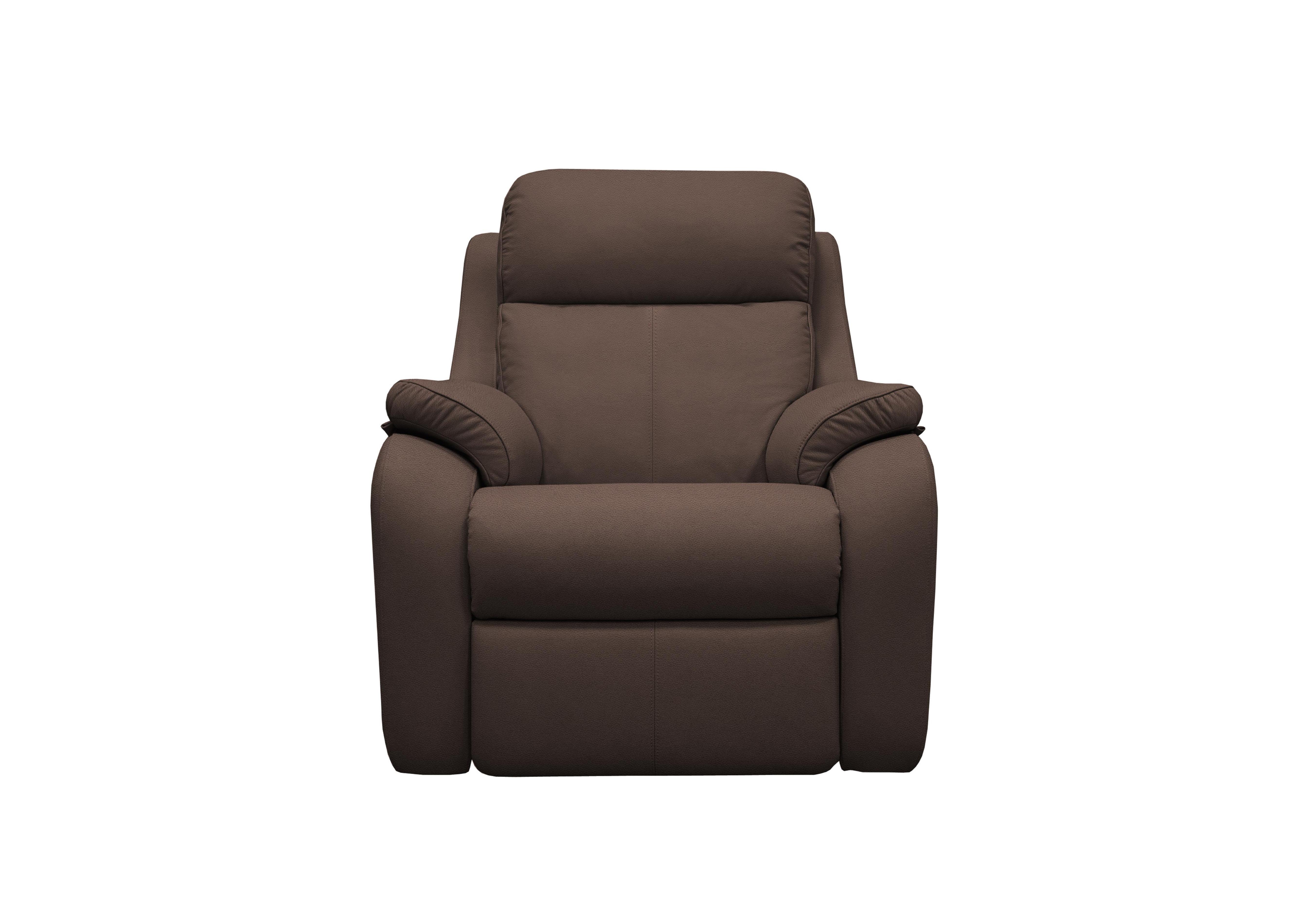 Kingsbury Leather Power Recliner Armchair with Power Headrests in P200 Capri Chocolate on Furniture Village