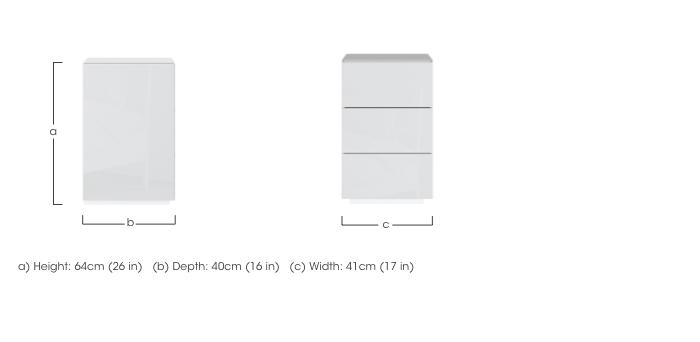 Mando 3 Drawer Bedside Chest in  on Furniture Village