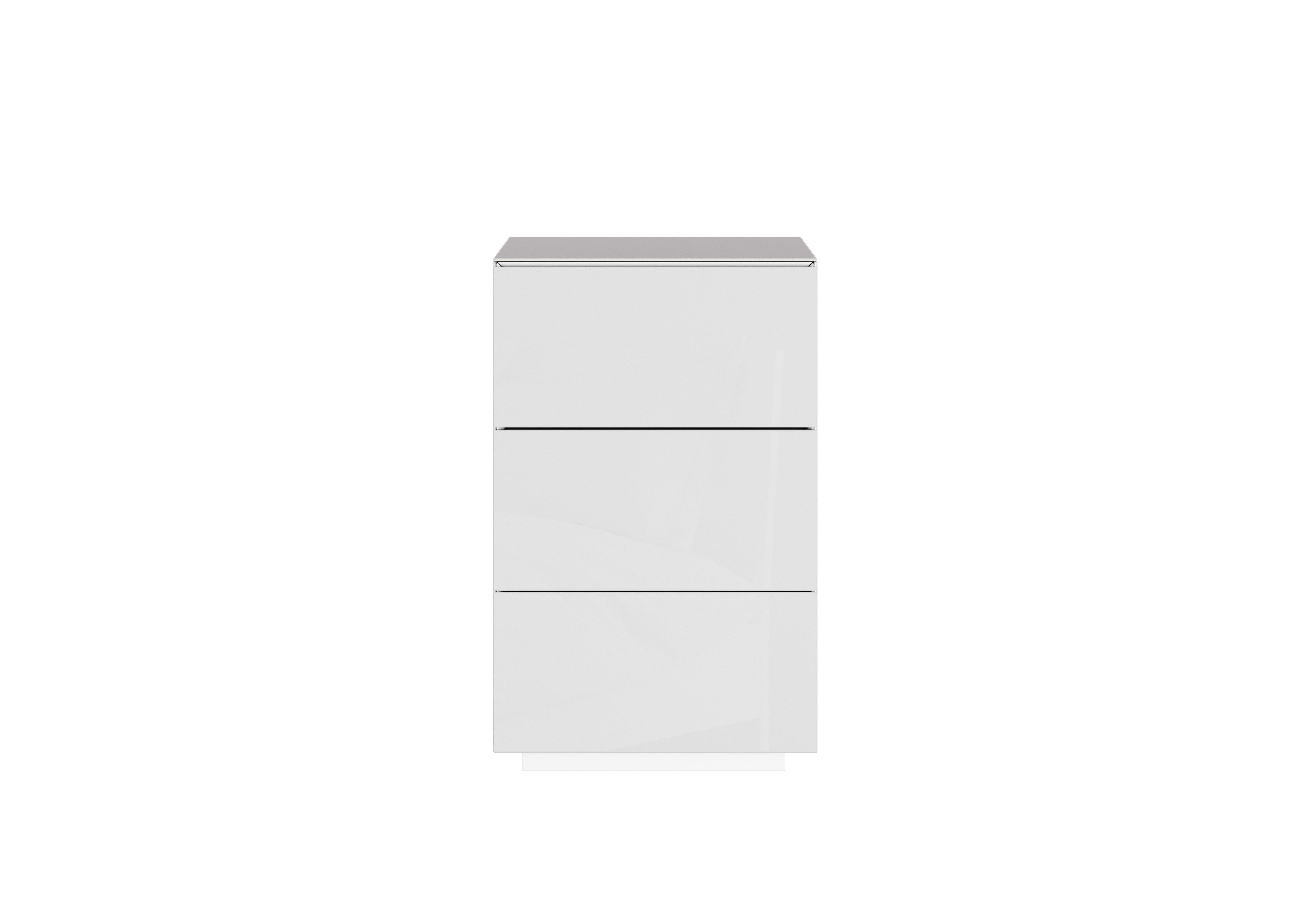 Mando 3 Drawer Bedside Chest in White on Furniture Village