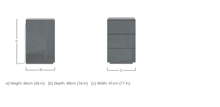 Mando 3 Drawer Bedside Chest with Hidden Charger in  on Furniture Village