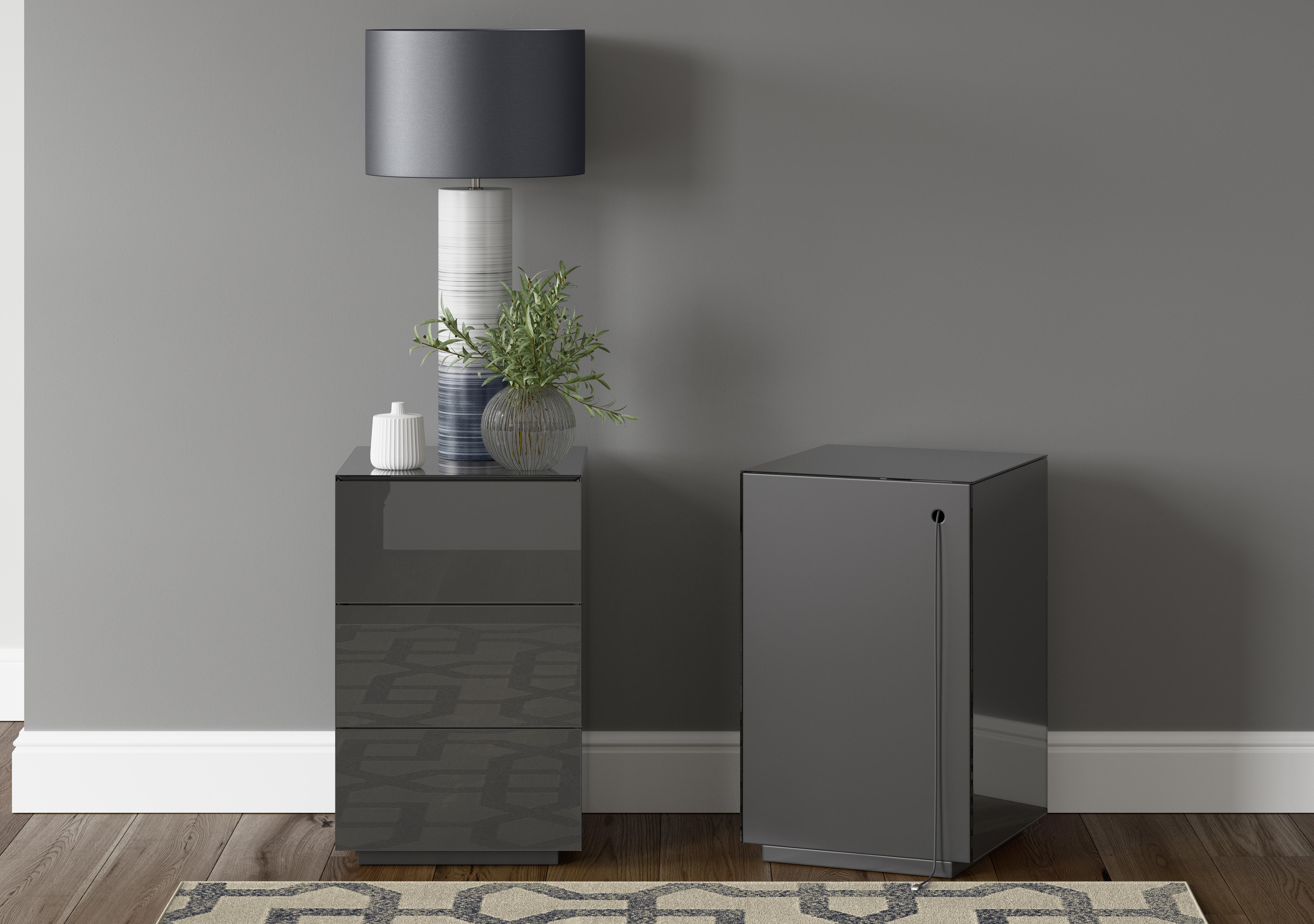 Mando 3 Drawer Bedside Chest with Hidden Charger in  on Furniture Village