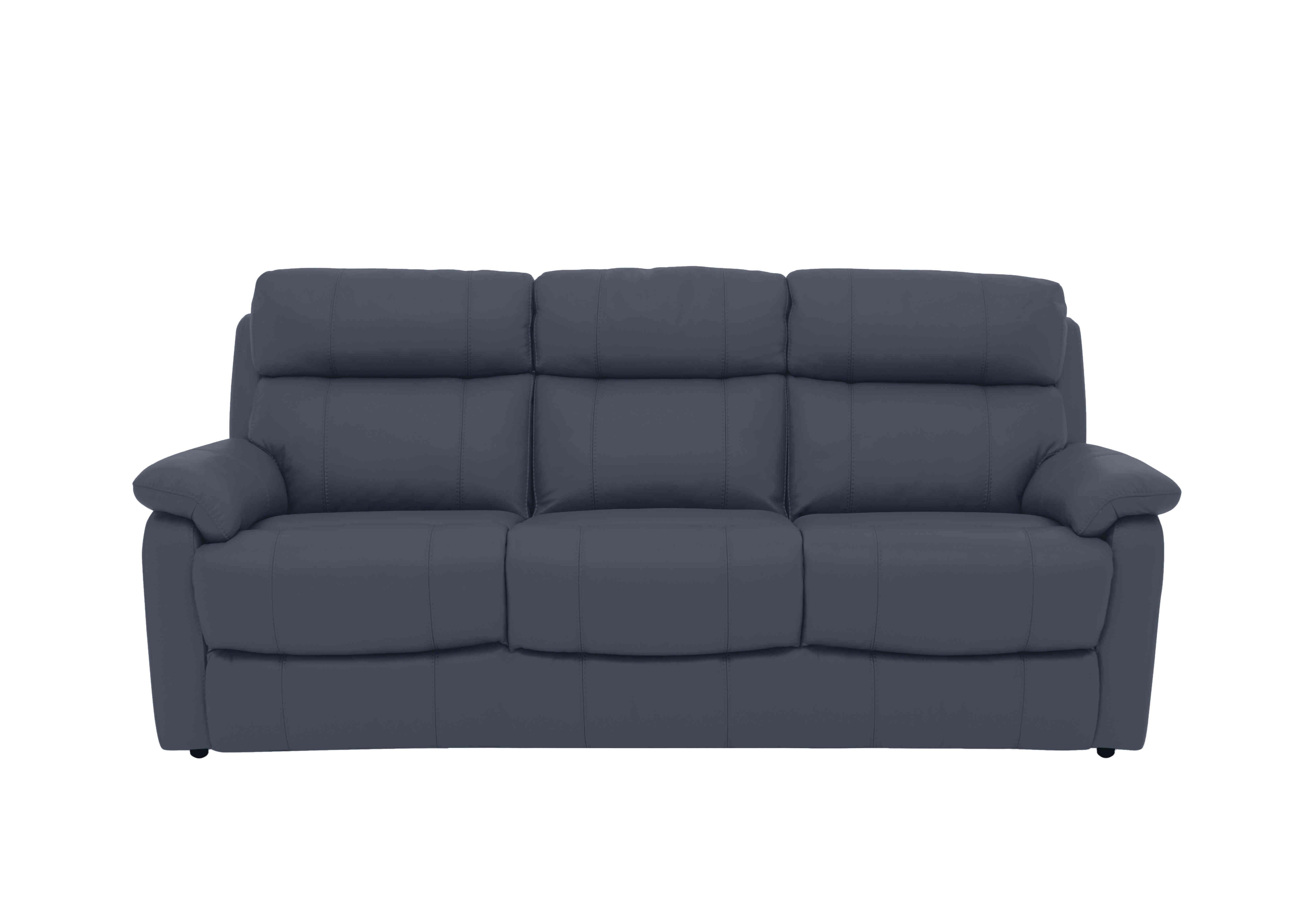 Relax Station Komodo 3 Seater Leather Sofa in Bv-313e Ocean Blue on Furniture Village