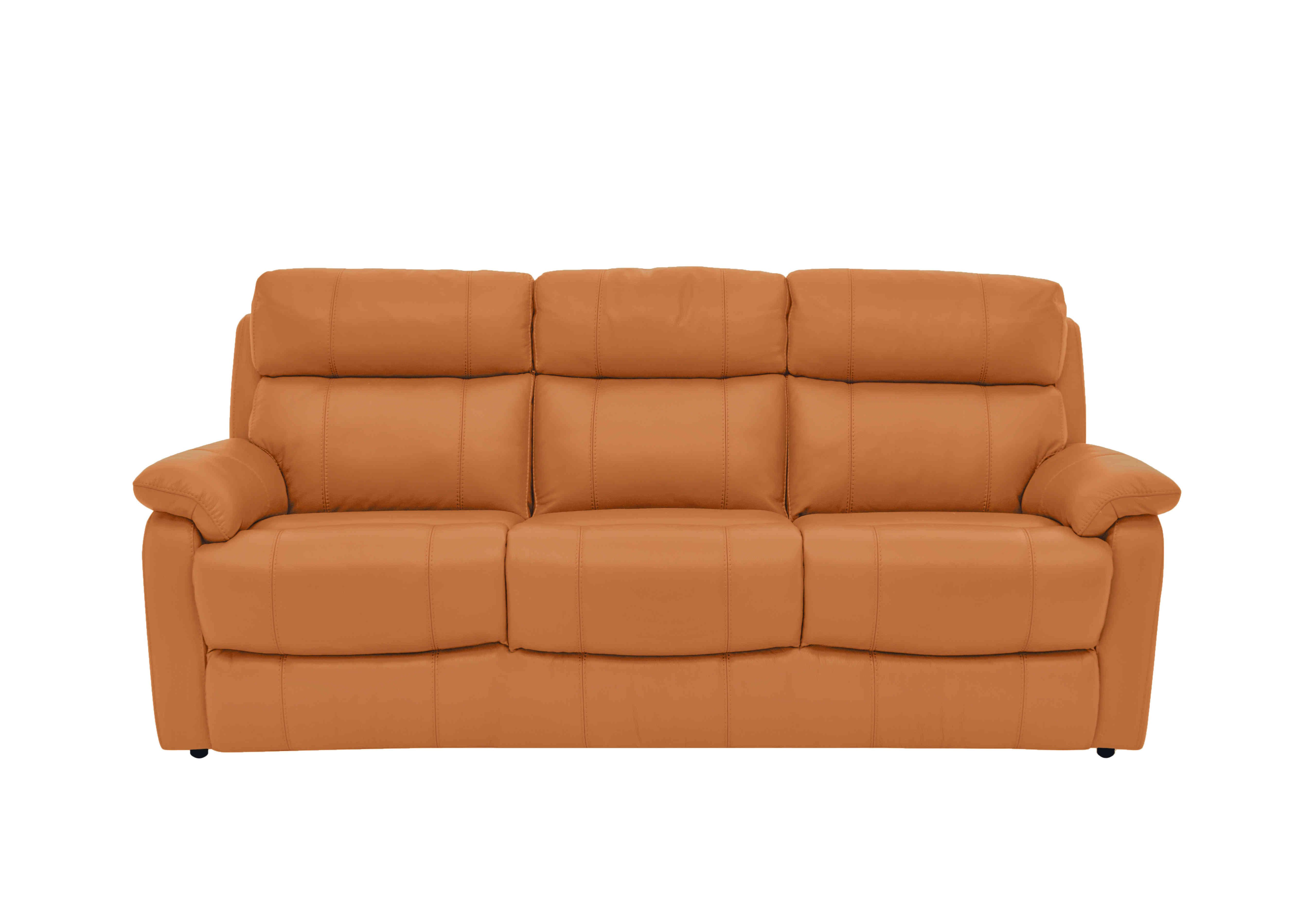 Relax Station Komodo 3 Seater Leather Sofa in Bv-335e Honey Yellow on Furniture Village