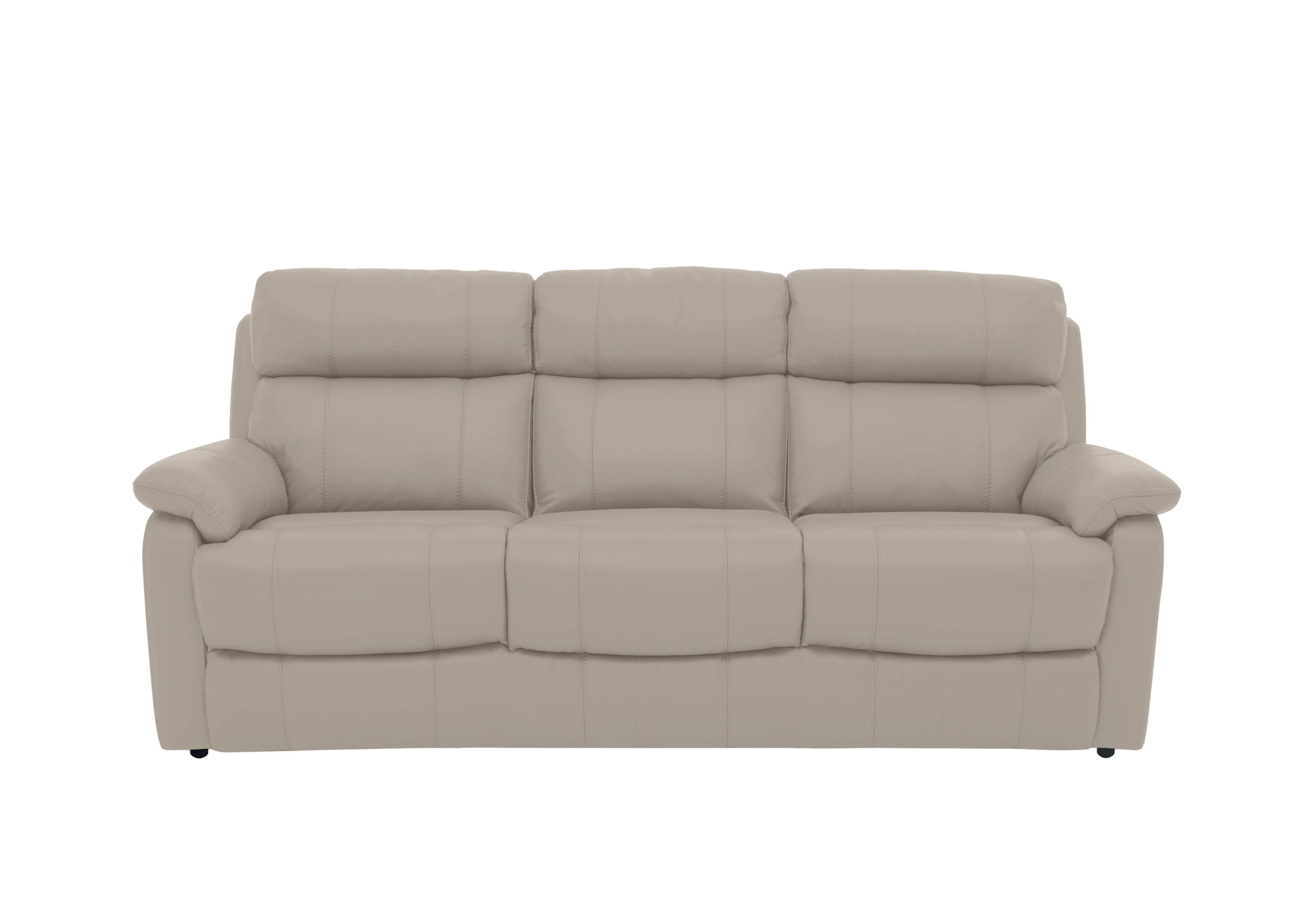 Relax Station Komodo 3 Seater Leather Sofa in Bv-946b Silver Grey on Furniture Village