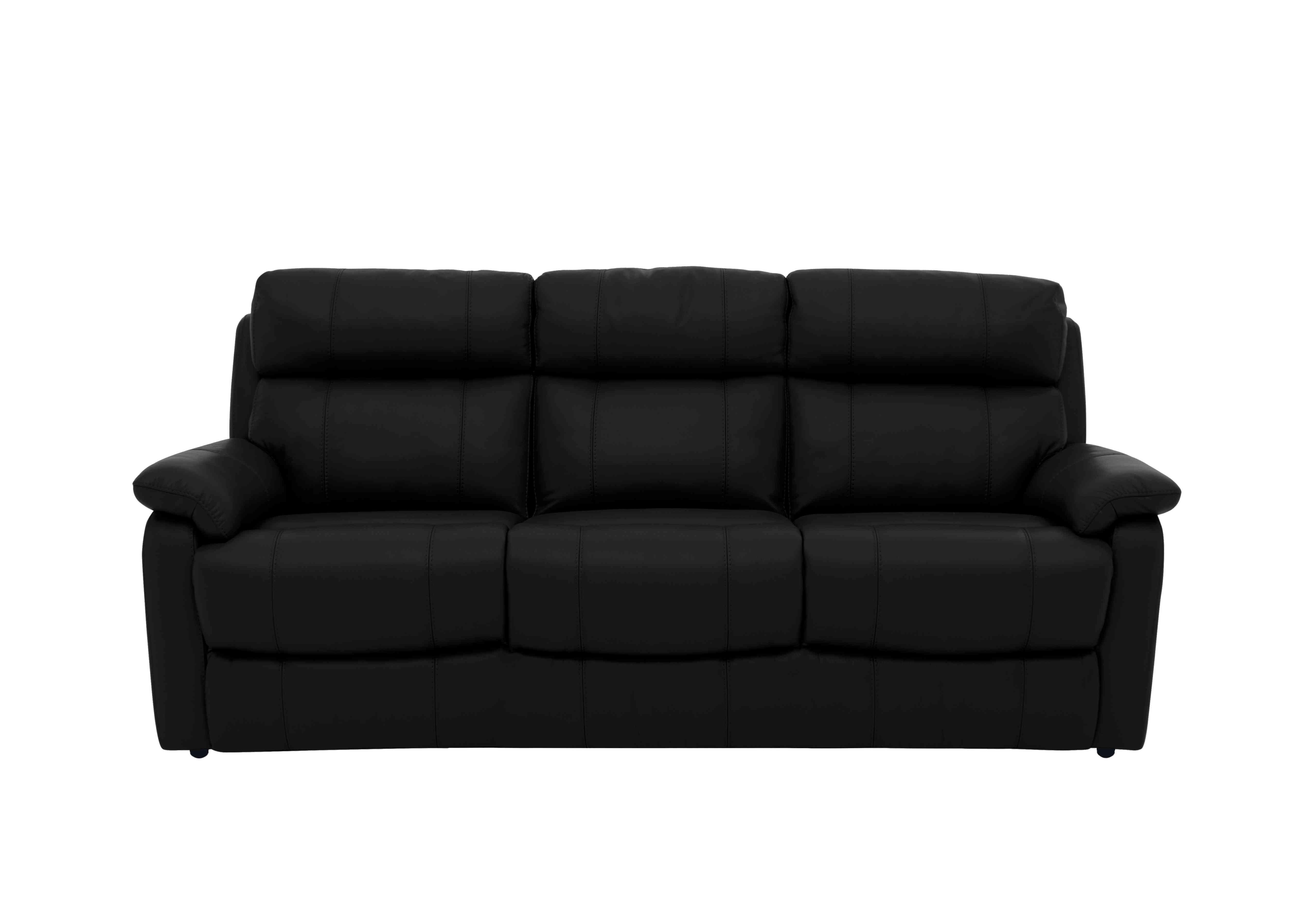 Relax Station Komodo 3 Seater Leather Sofa in Nc-023c Black on Furniture Village