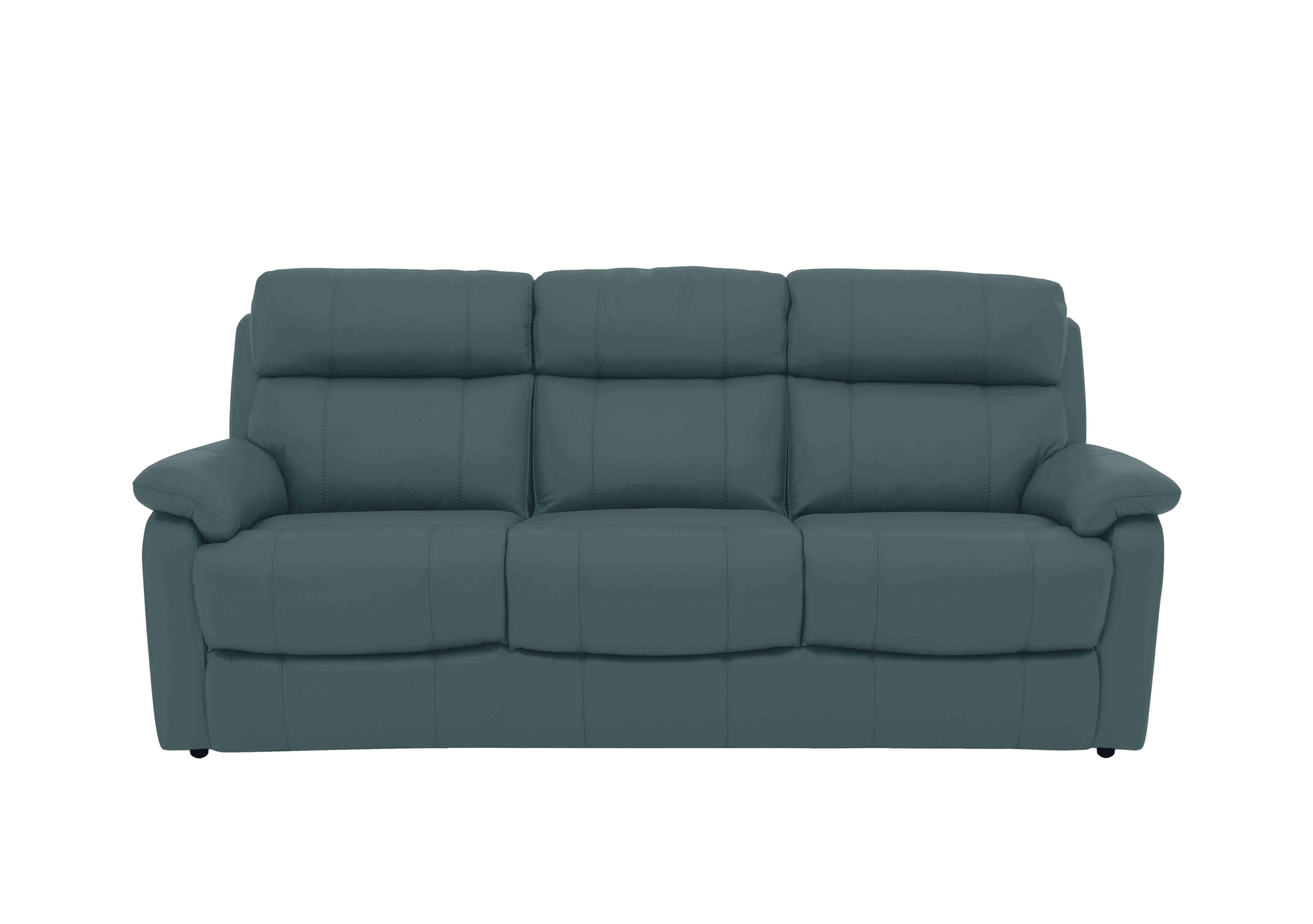 Relax Station Komodo 3 Seater Leather Sofa in Nc-301e Lake Green on Furniture Village