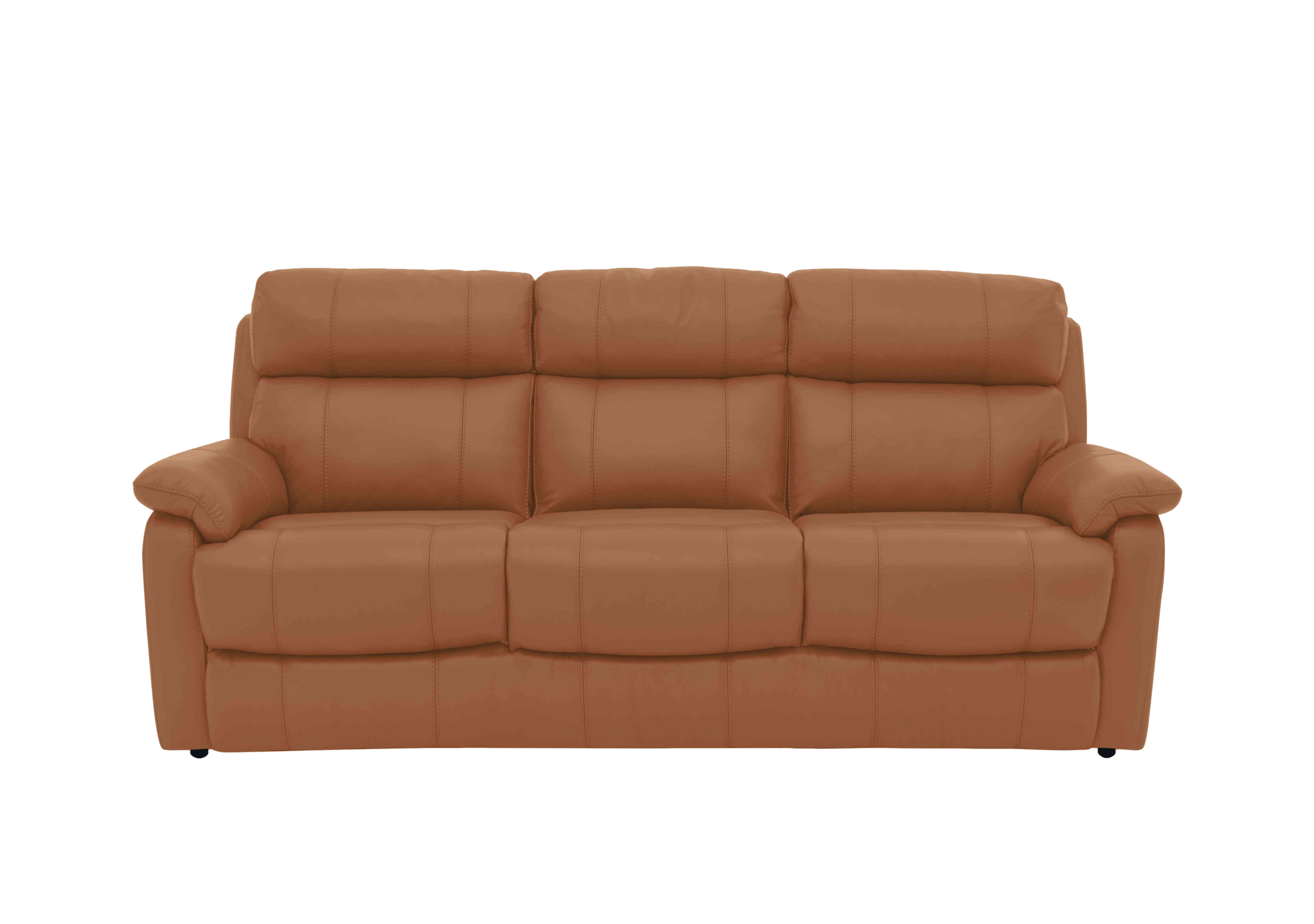 Relax Station Komodo 3 Seater Leather Sofa in Nc-334e Pecan Brown on Furniture Village