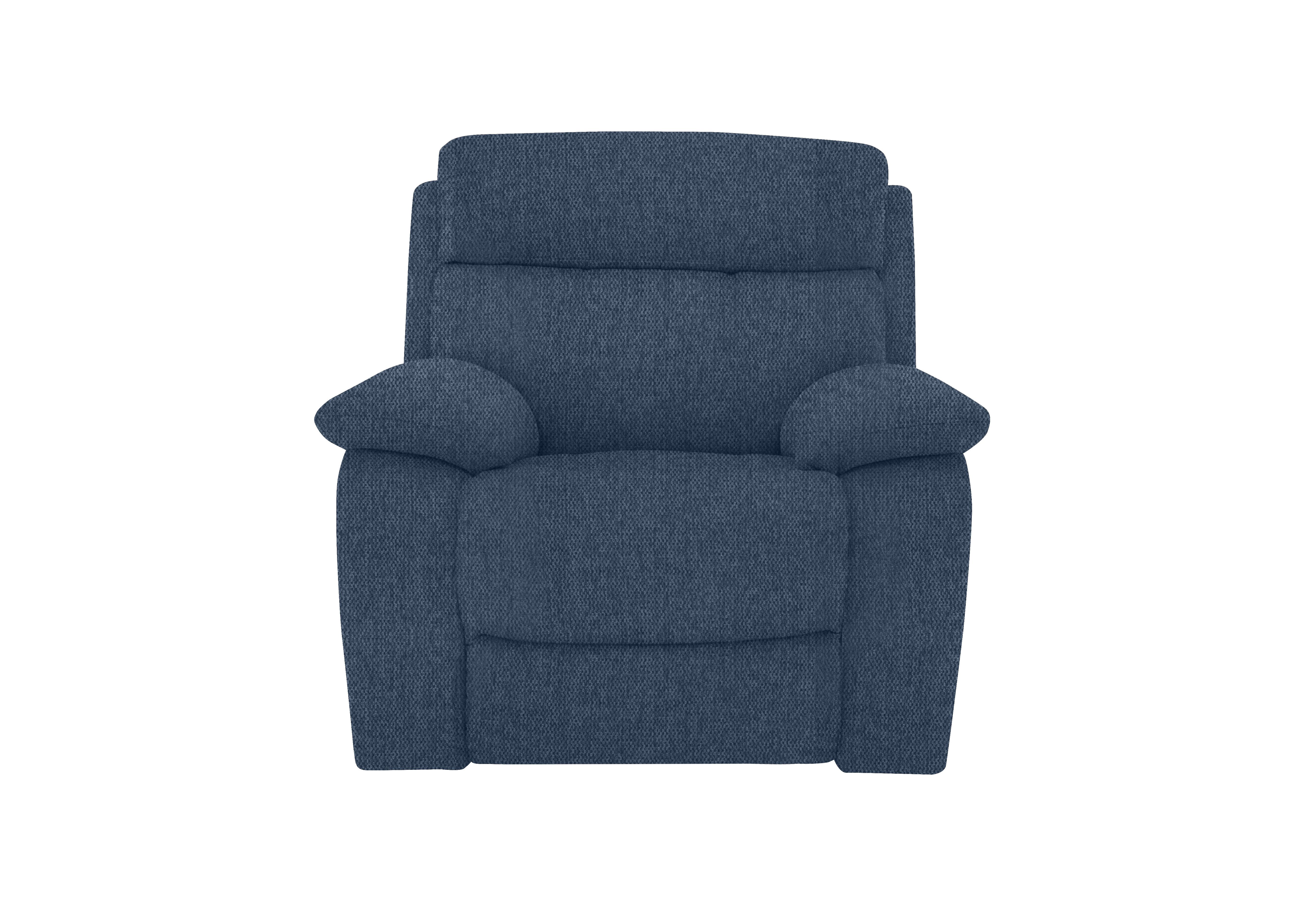 Moreno Fabric Power Recliner Armchair with Power Headrest in Fab-Blt-R38 Blue on Furniture Village