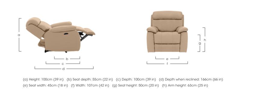 Moreno Leather Power Recliner Armchair with Power Headrest in  on Furniture Village