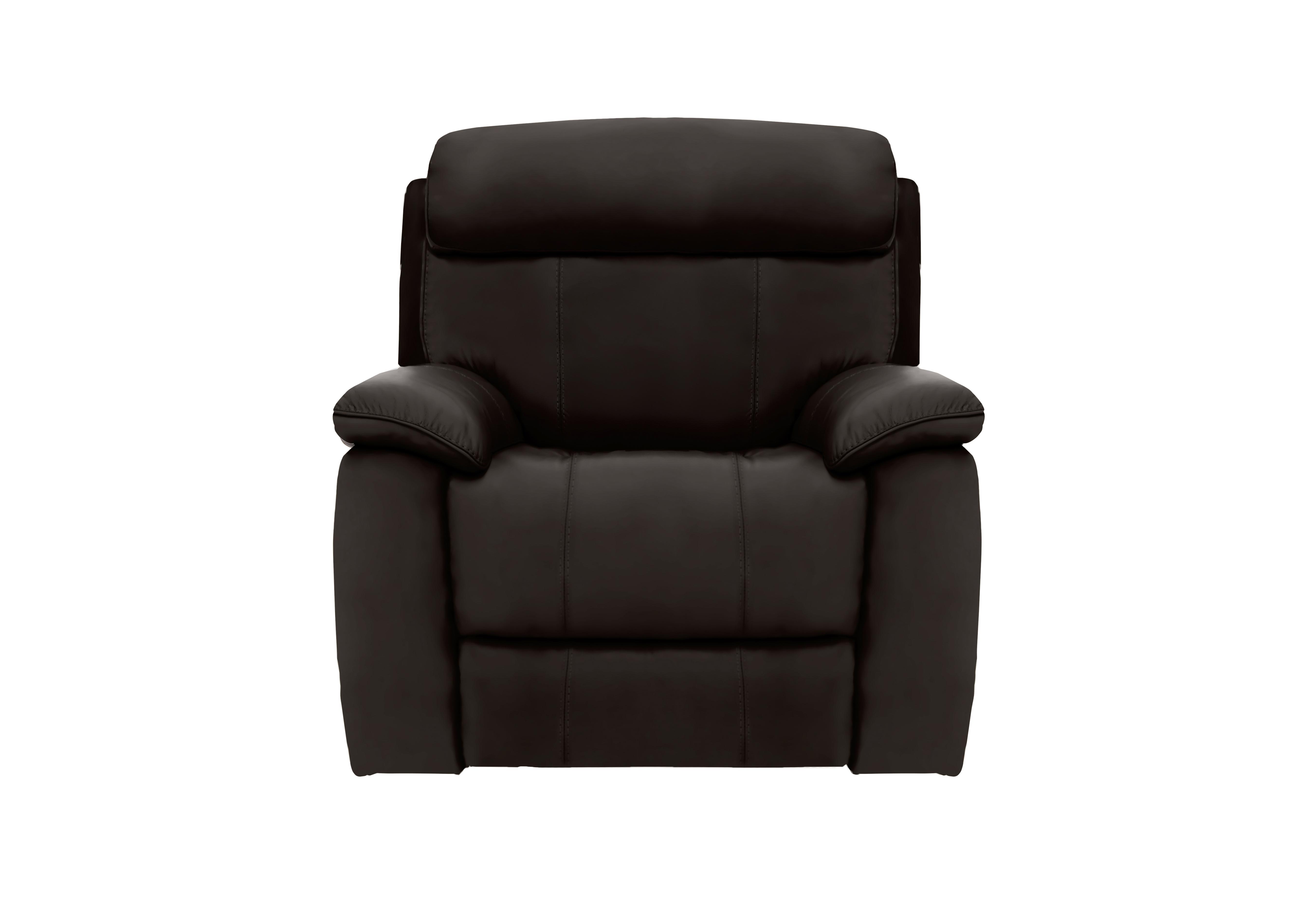 Moreno Leather Power Recliner Armchair with Power Headrest in Bv-1748 Dark Chocolate on Furniture Village