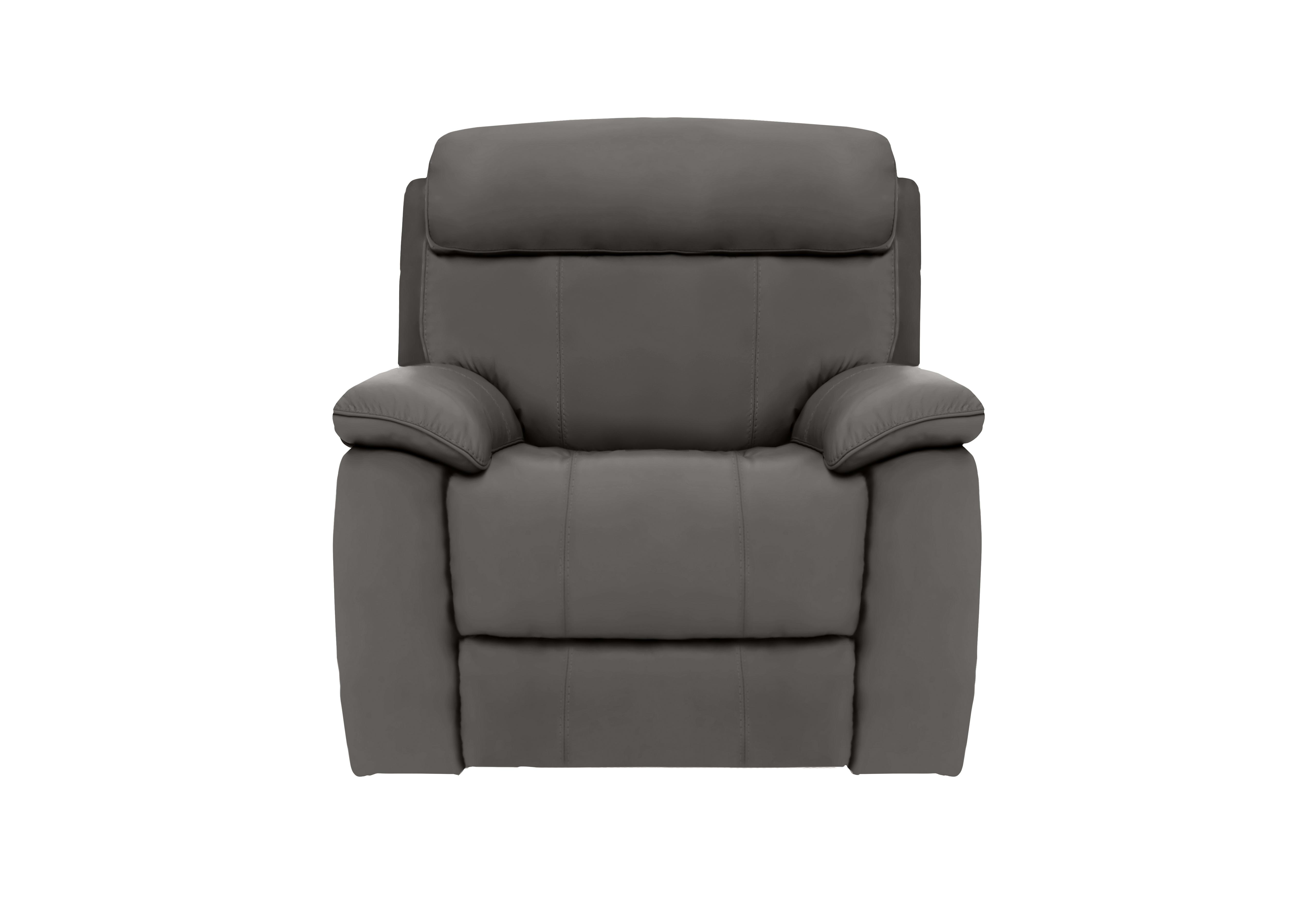 Moreno Leather Power Recliner Armchair with Power Headrest in Nc-088e Charcoal Grey on Furniture Village