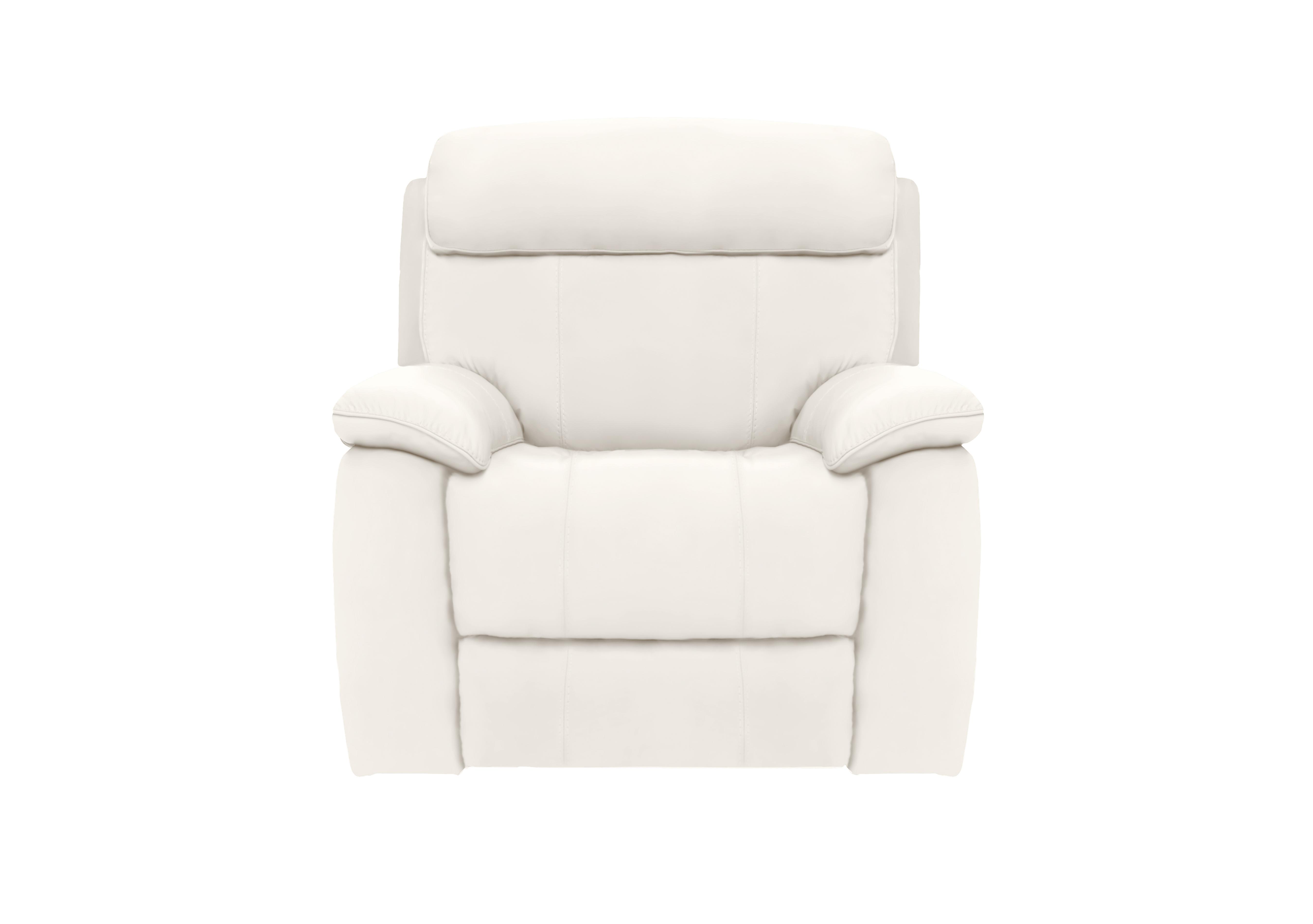 Moreno Leather Power Recliner Armchair with Power Headrest in Nc-744d Star White on Furniture Village
