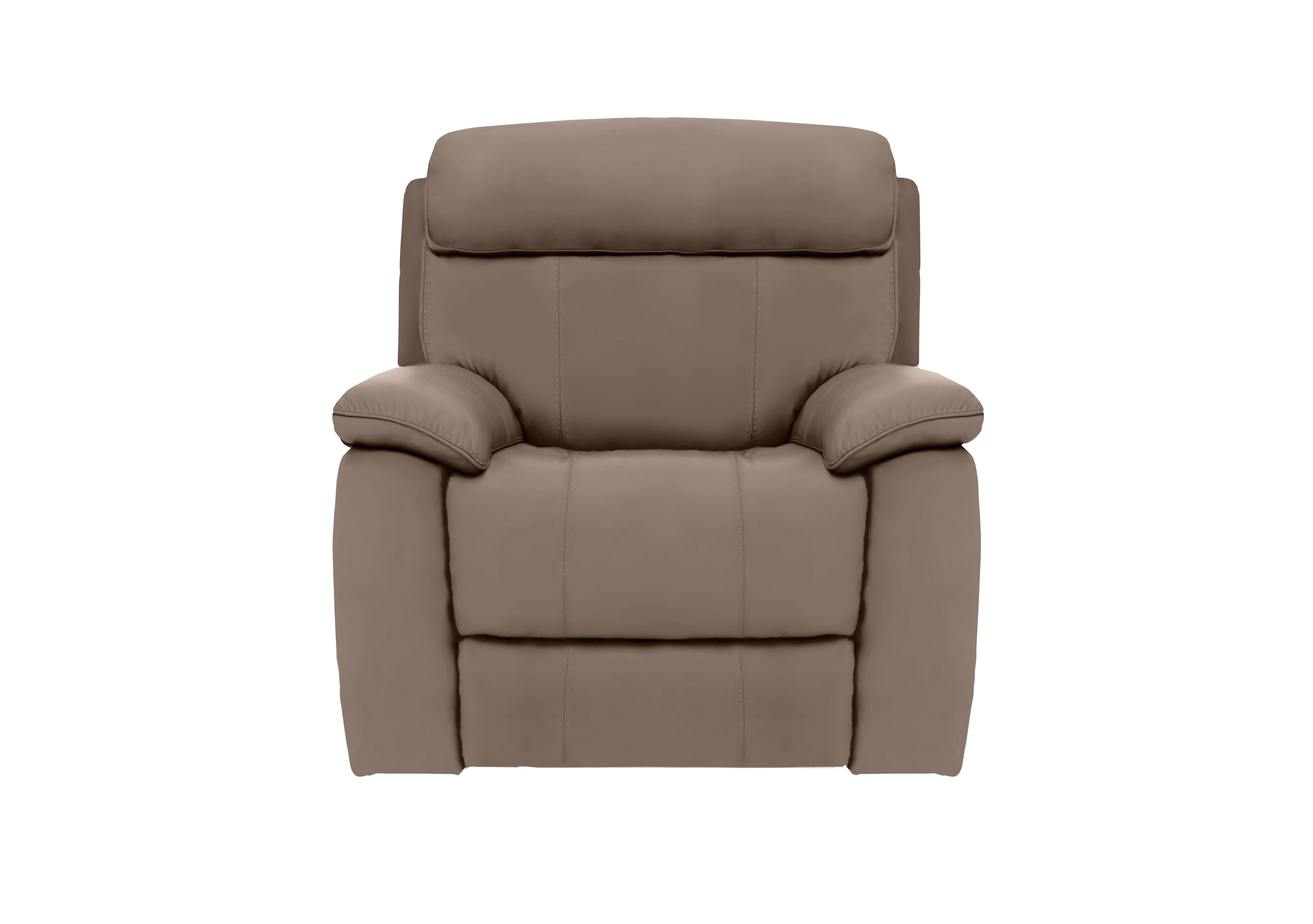 Moreno Leather Power Recliner Armchair with Power Headrest in Nw-586e Fawn on Furniture Village