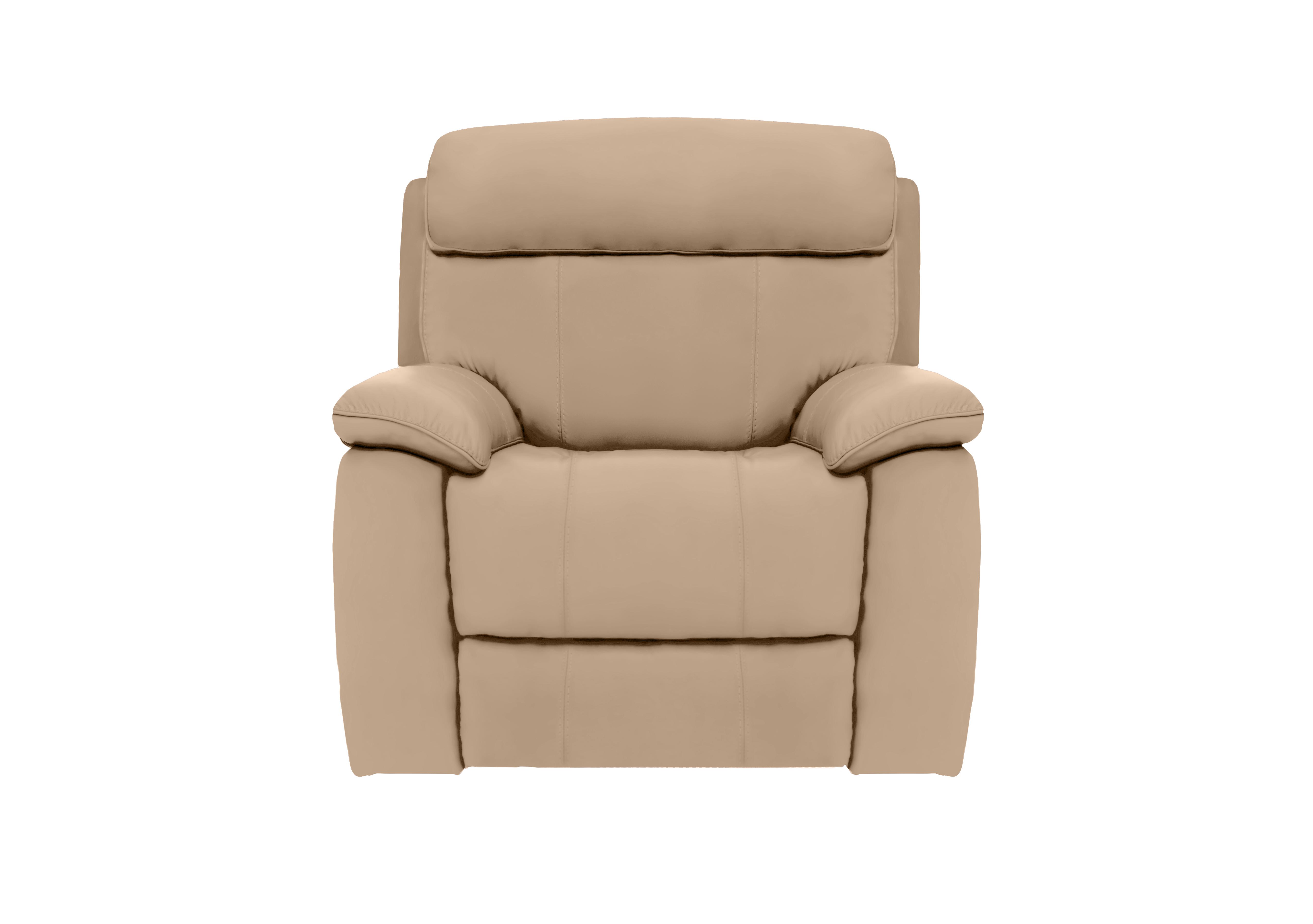 Moreno Leather Power Recliner Armchair with Power Headrest in Nw-8475 Nude on Furniture Village