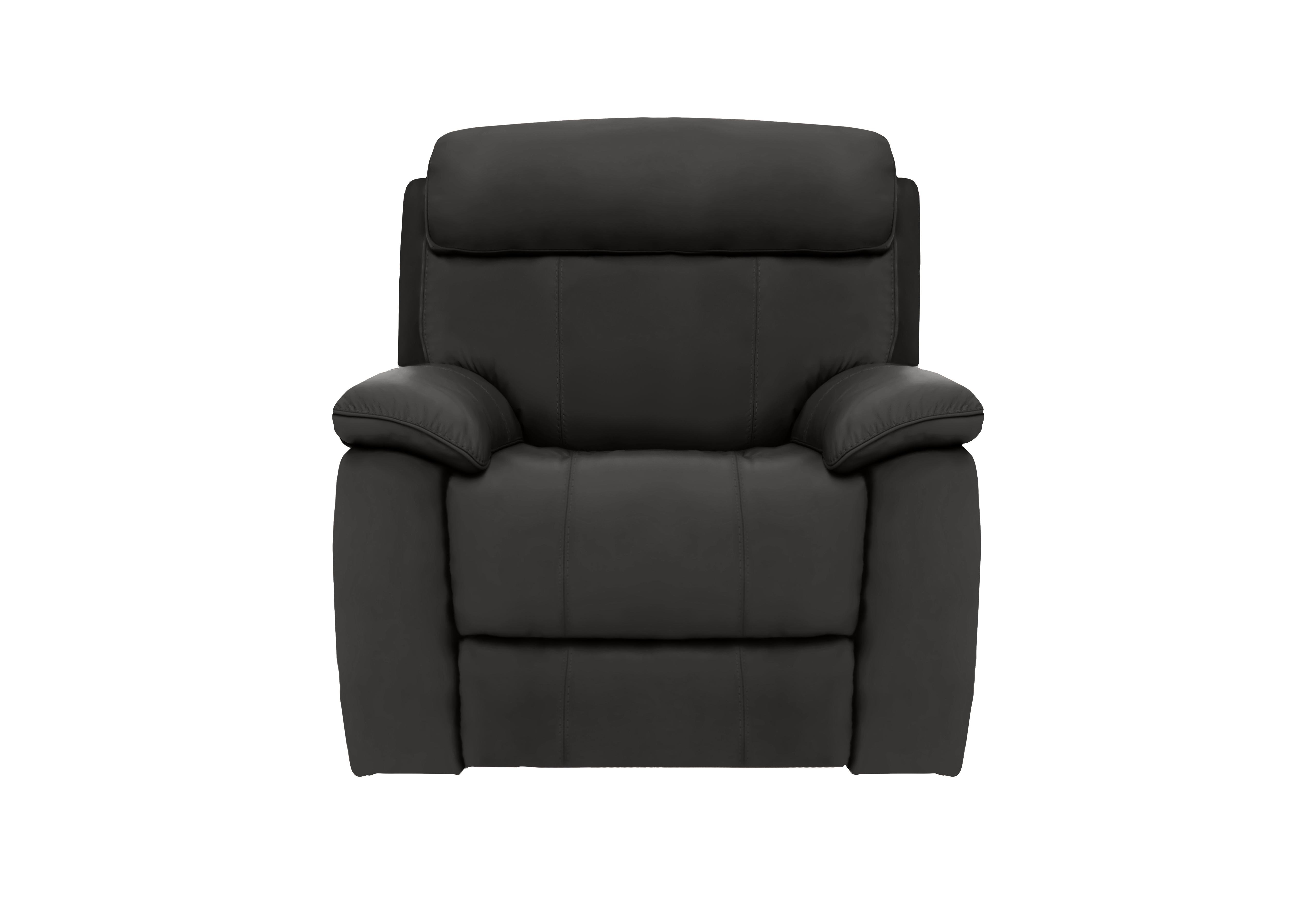 Moreno Leather Power Recliner Armchair with Power Headrest in Sk-486e Carbon Grey on Furniture Village