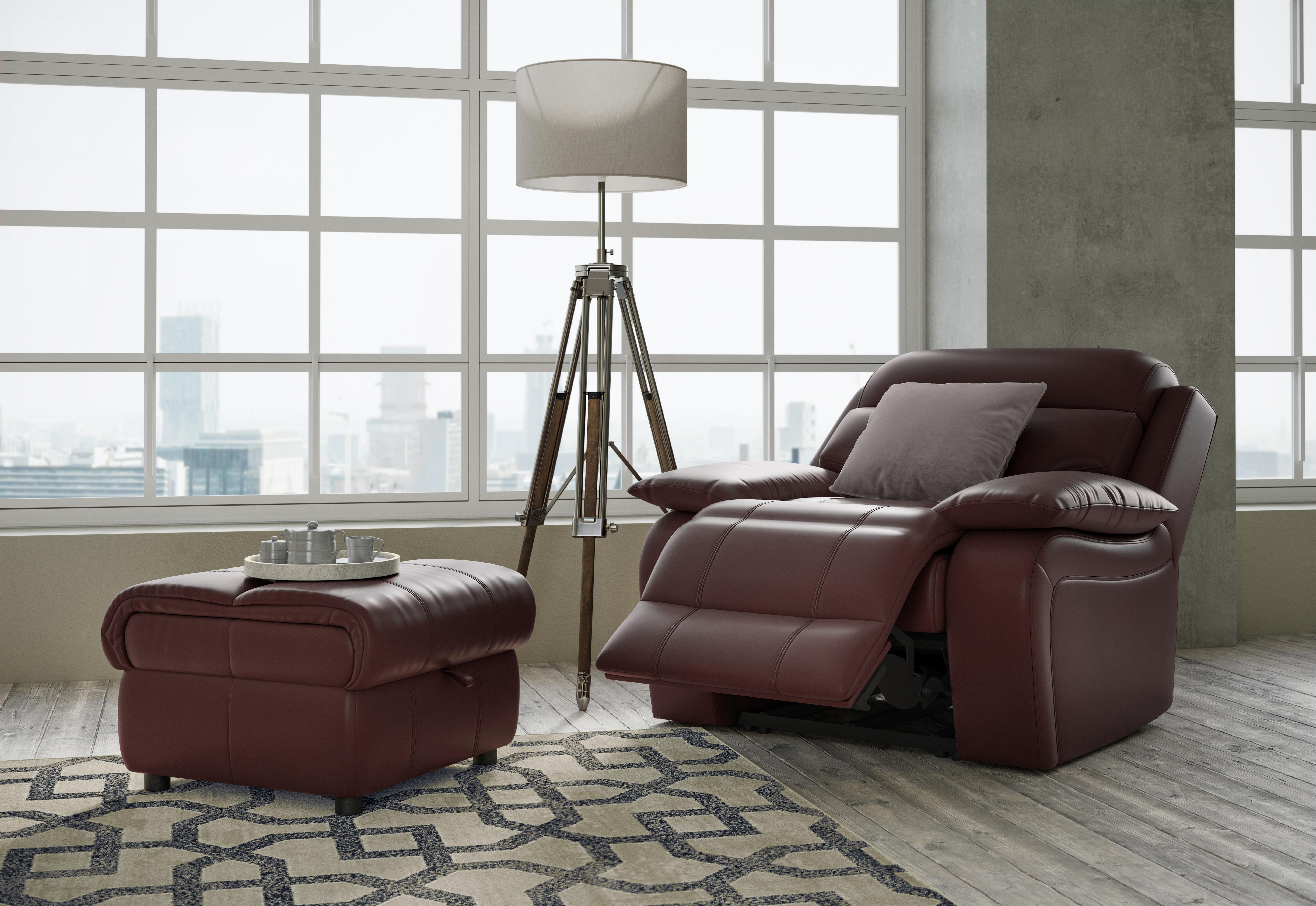 Moreno Leather Power Recliner Armchair with Power Headrest in  on Furniture Village
