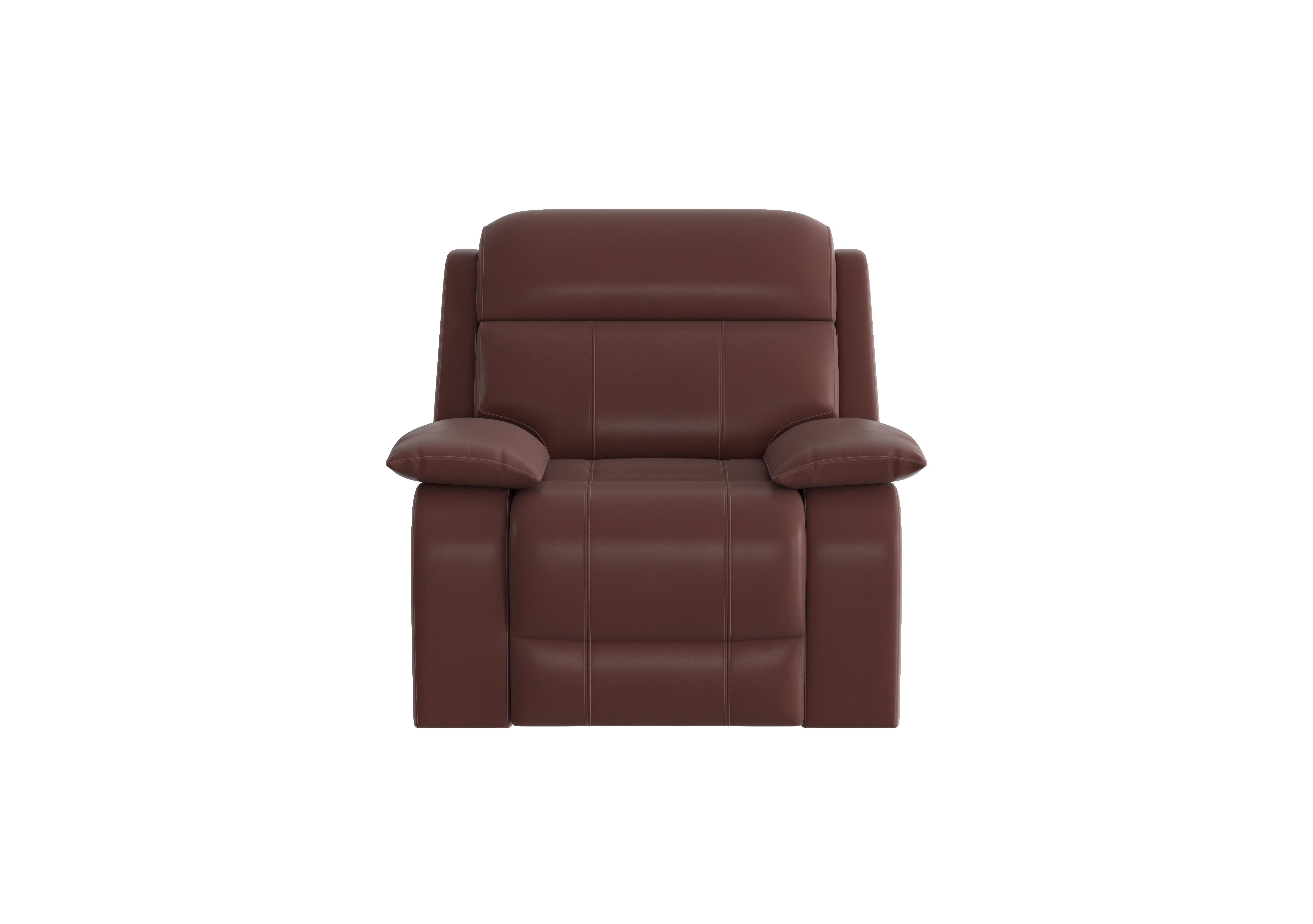 Moreno Leather Power Recliner Armchair with Power Headrest in An-751b Burgundy on Furniture Village