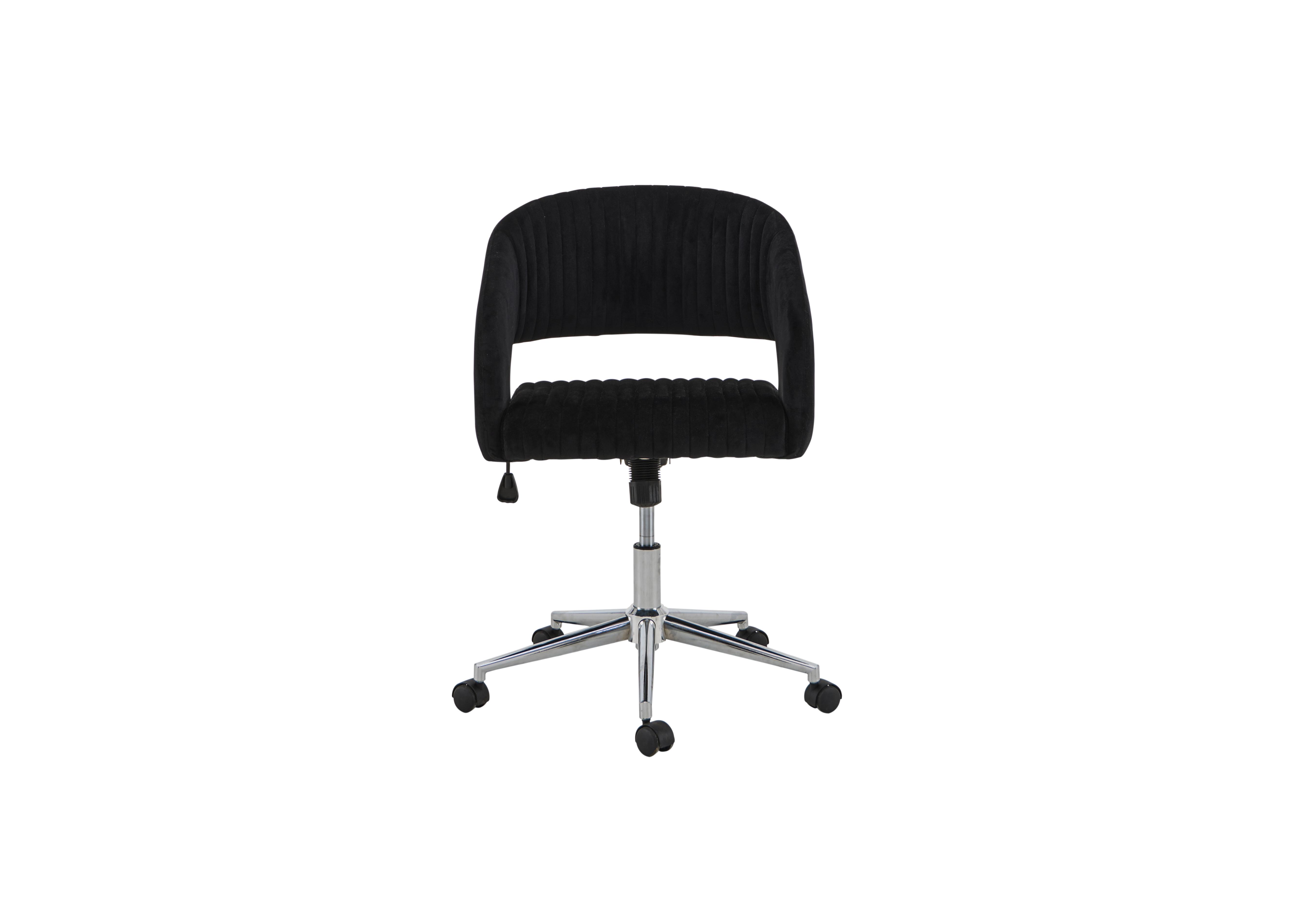 Coco Swivel Office Chair in Black Velvet on Furniture Village