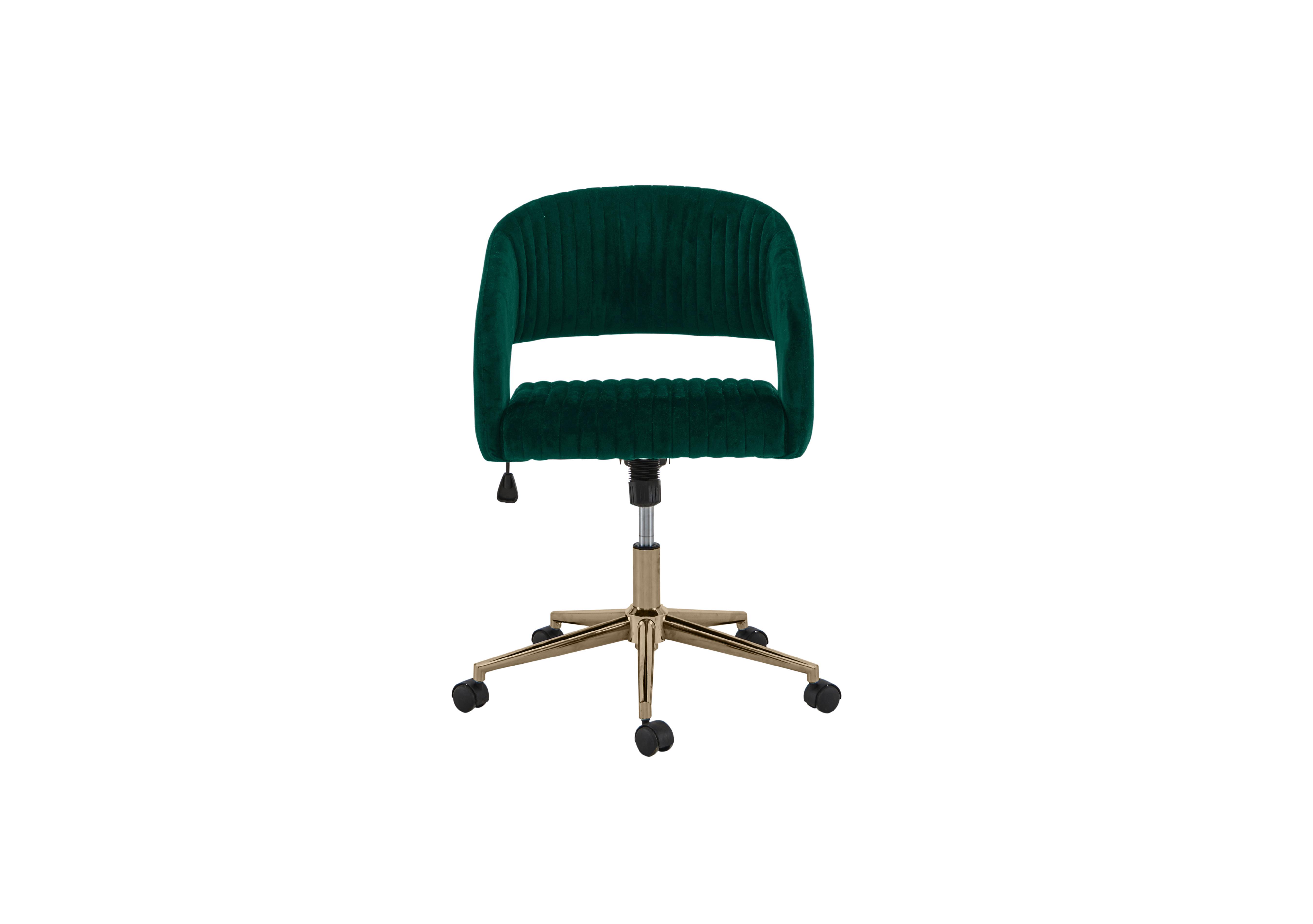 Coco Swivel Office Chair in Green Velvet on Furniture Village