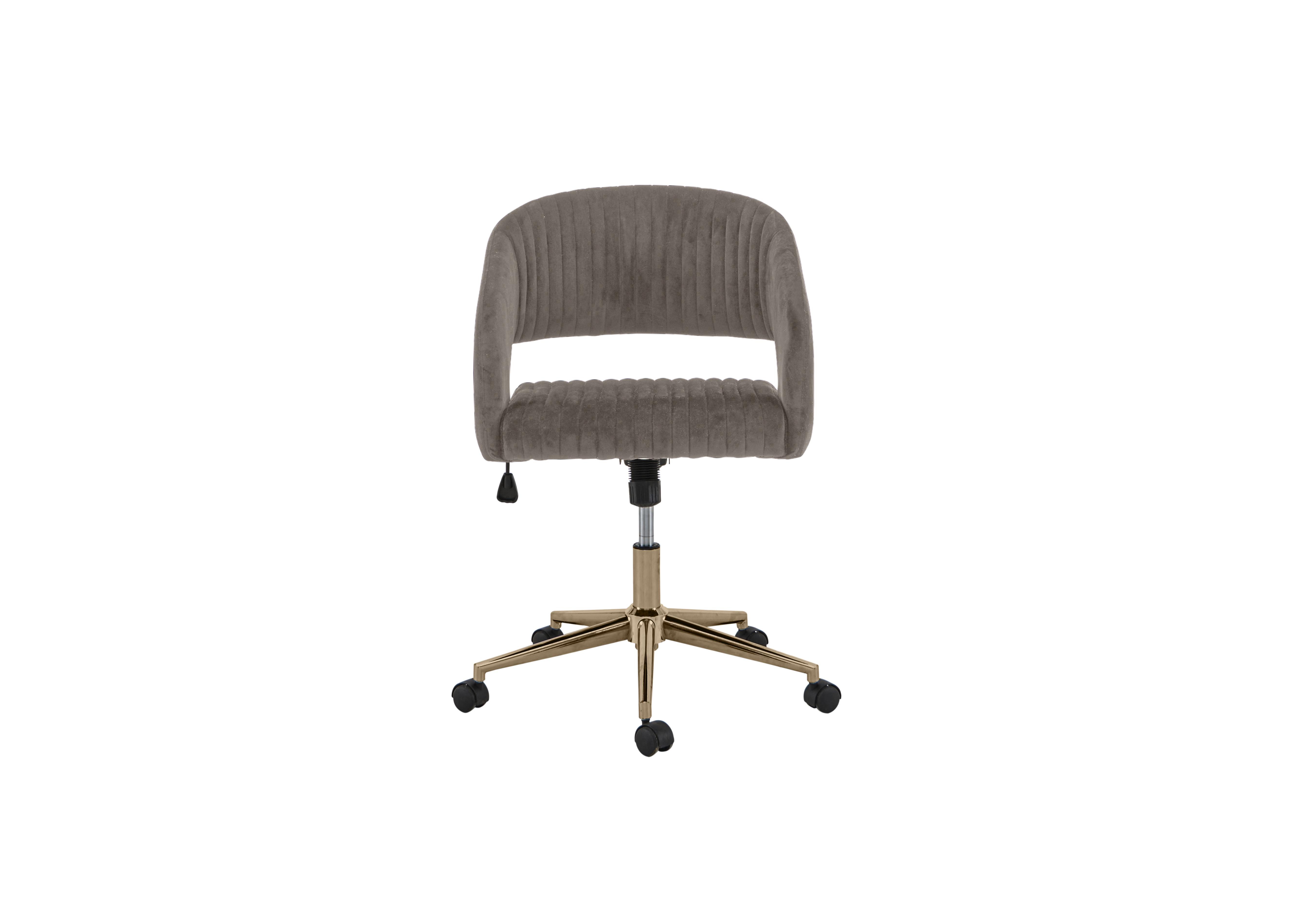 Coco Swivel Office Chair in Grey Velvet on Furniture Village