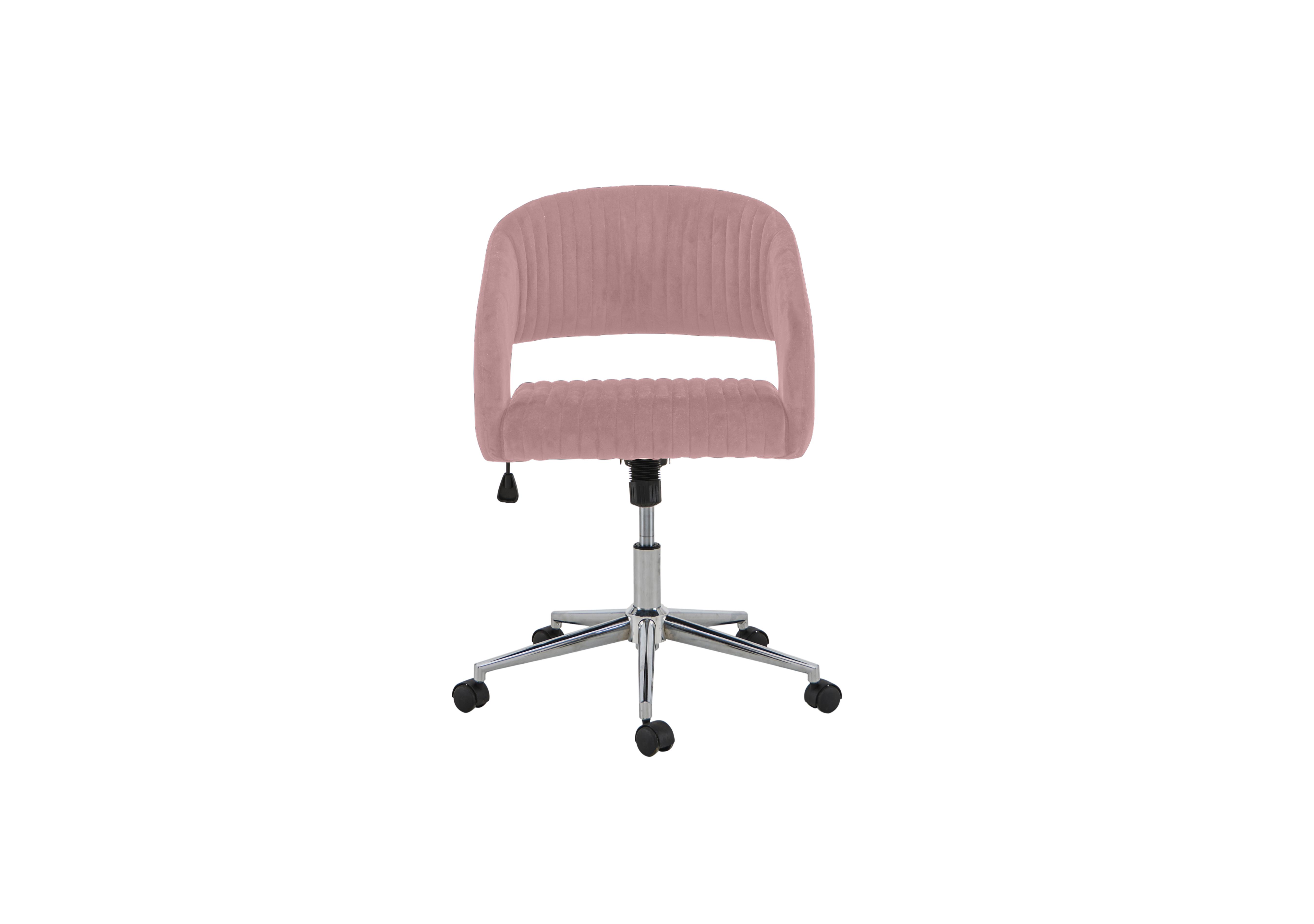 Coco Swivel Office Chair in Pink Velvet on Furniture Village