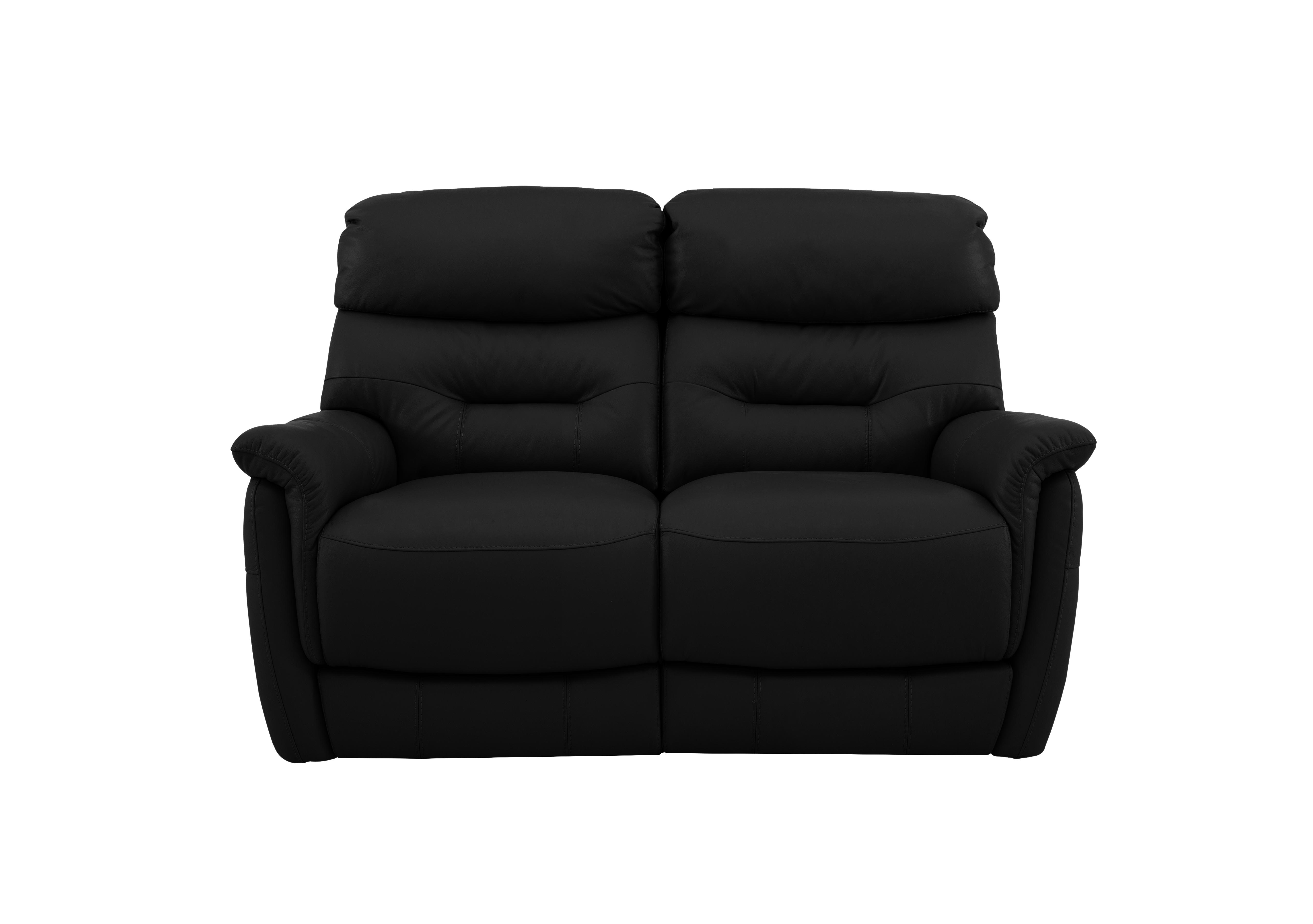 Chicago 2 Seater Leather Sofa in An-671b Black on Furniture Village