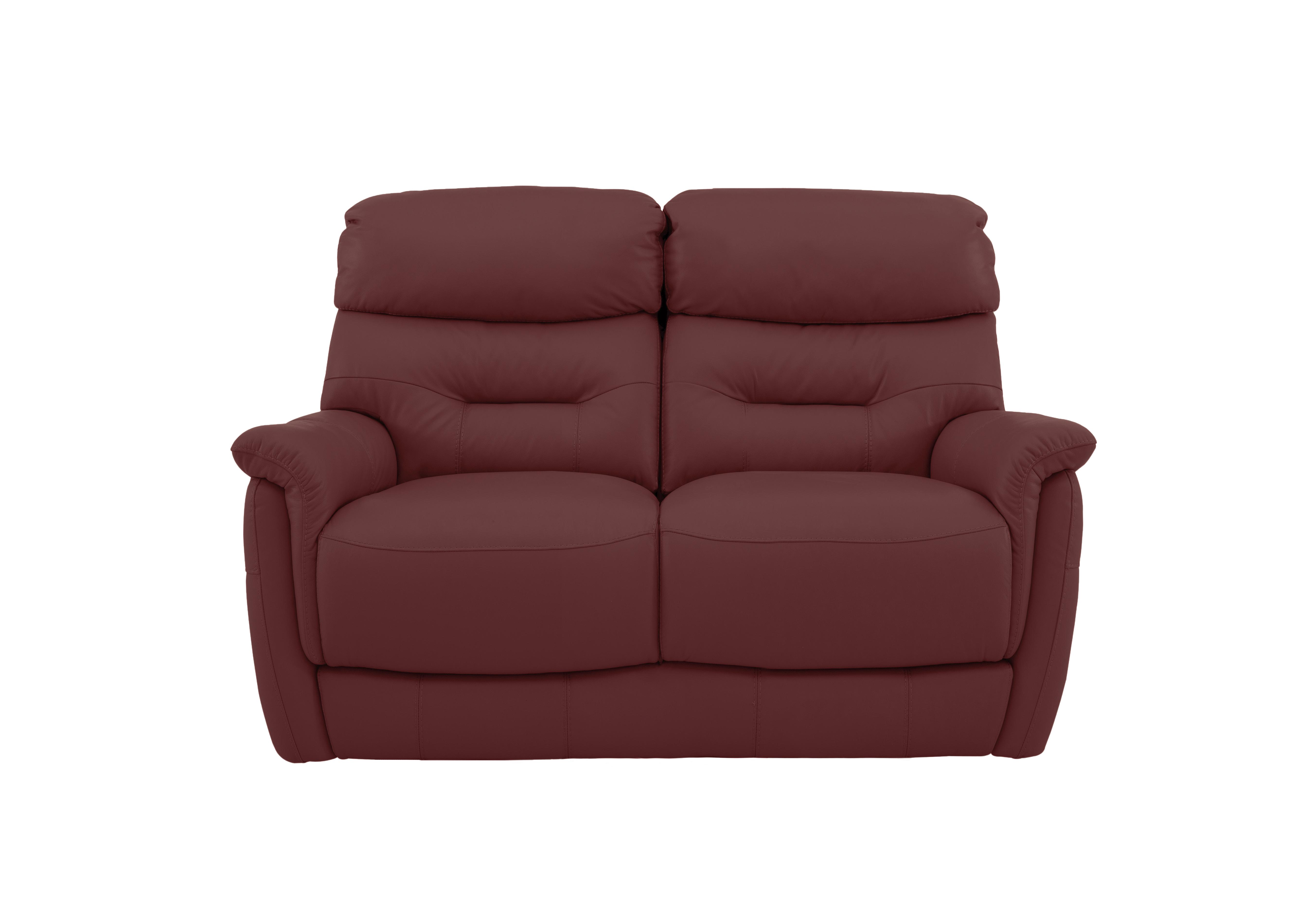 Chicago 2 Seater Leather Sofa in Bv-035c Deep Red on Furniture Village