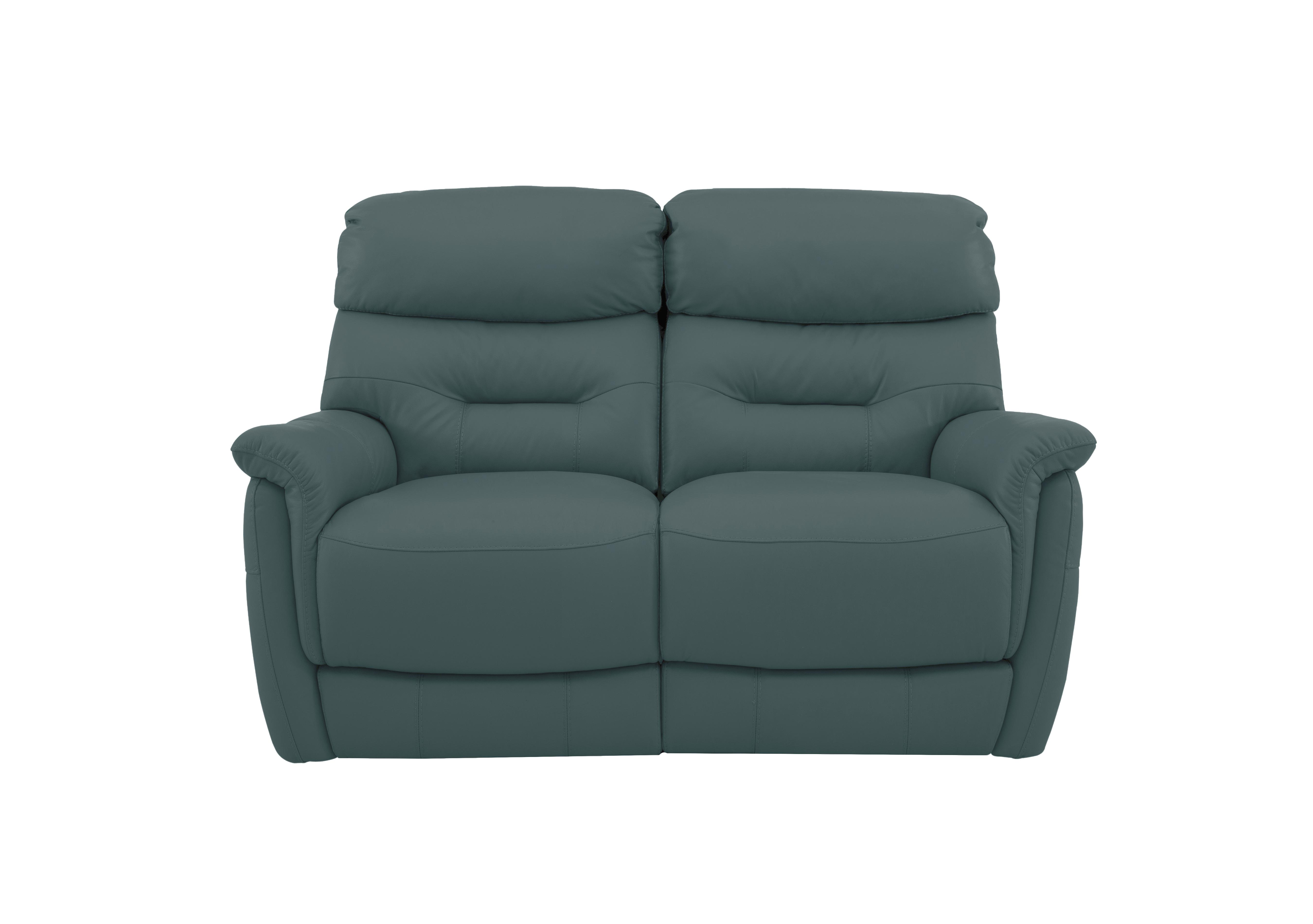 Chicago 2 Seater Leather Sofa in Bv-301e Lake Green on Furniture Village