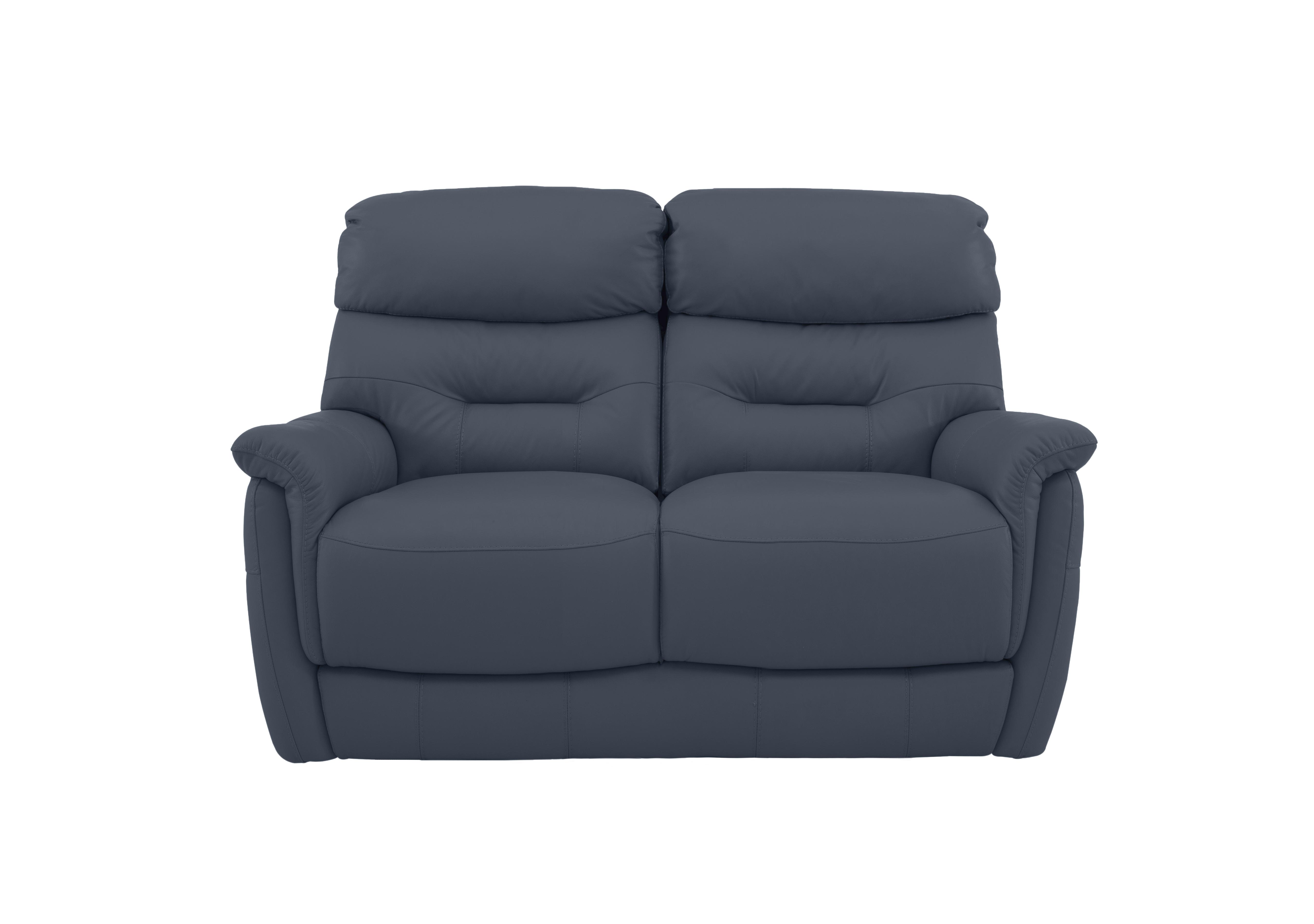 Chicago 2 Seater Leather Sofa in Bv-313e Ocean Blue on Furniture Village