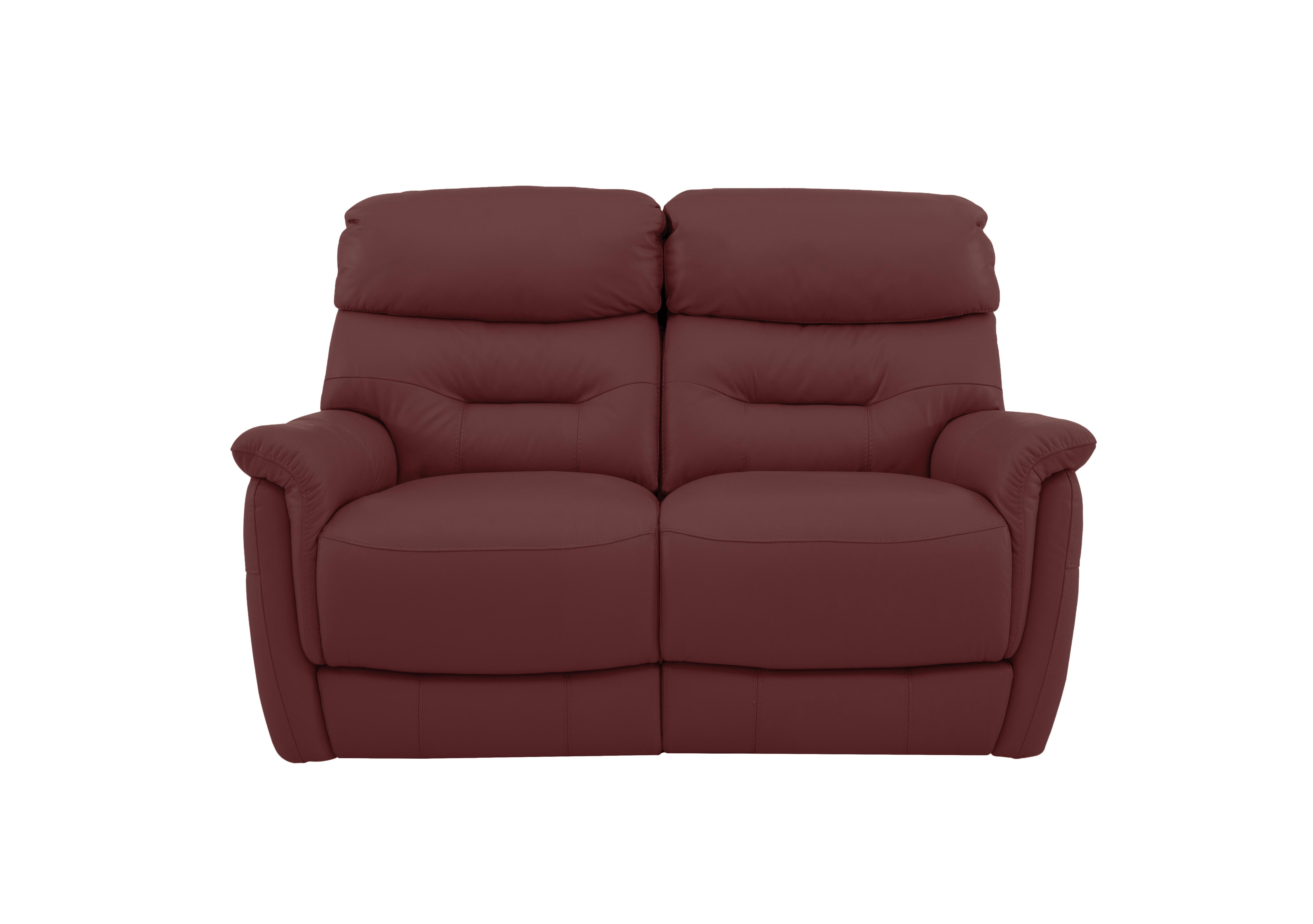 Chicago 2 Seater Leather Sofa in Nc-035c Deep Red on Furniture Village