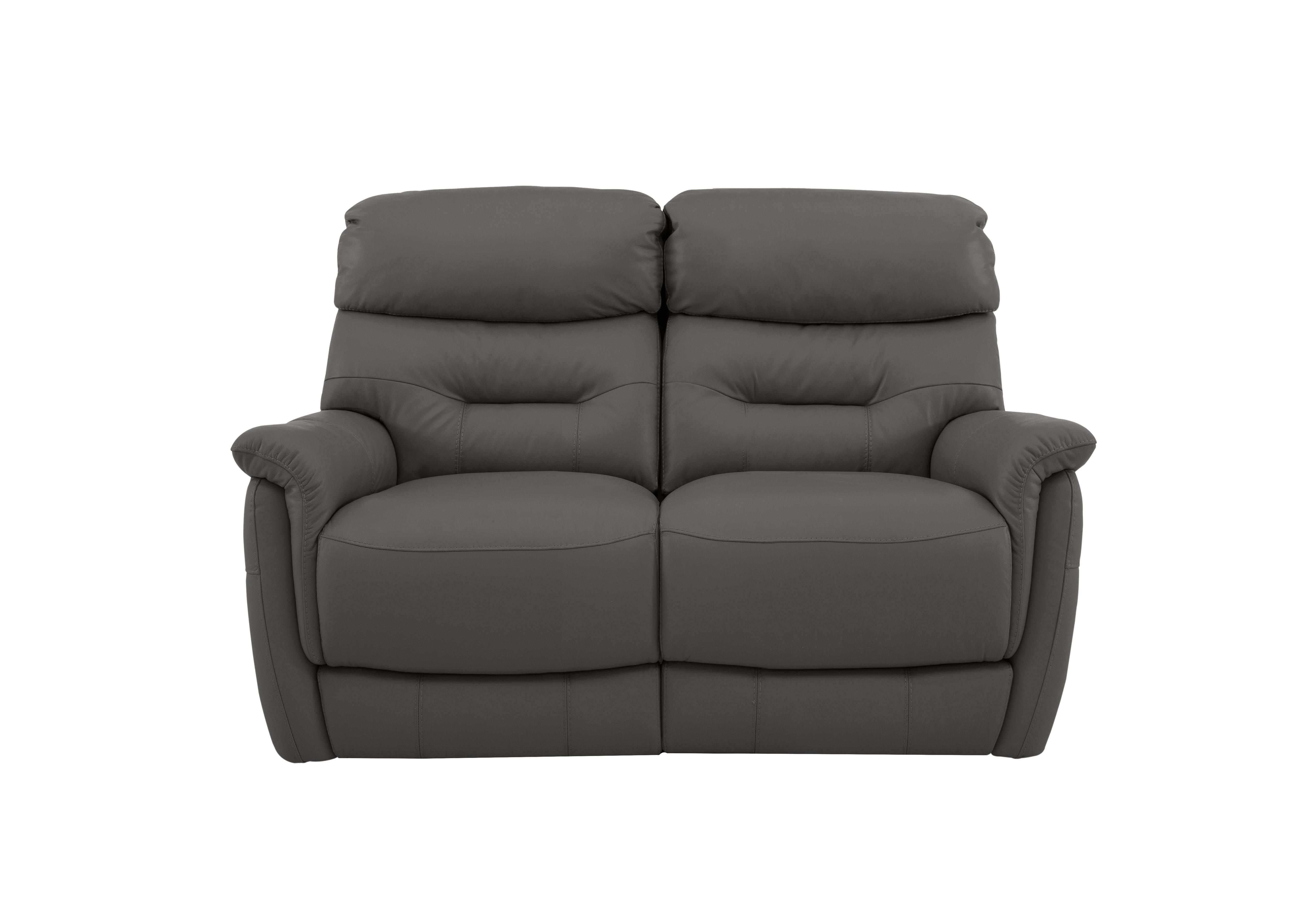 Chicago 2 Seater  Power Recliner Leather Sofa in Nc-088e Charcoal Grey on Furniture Village