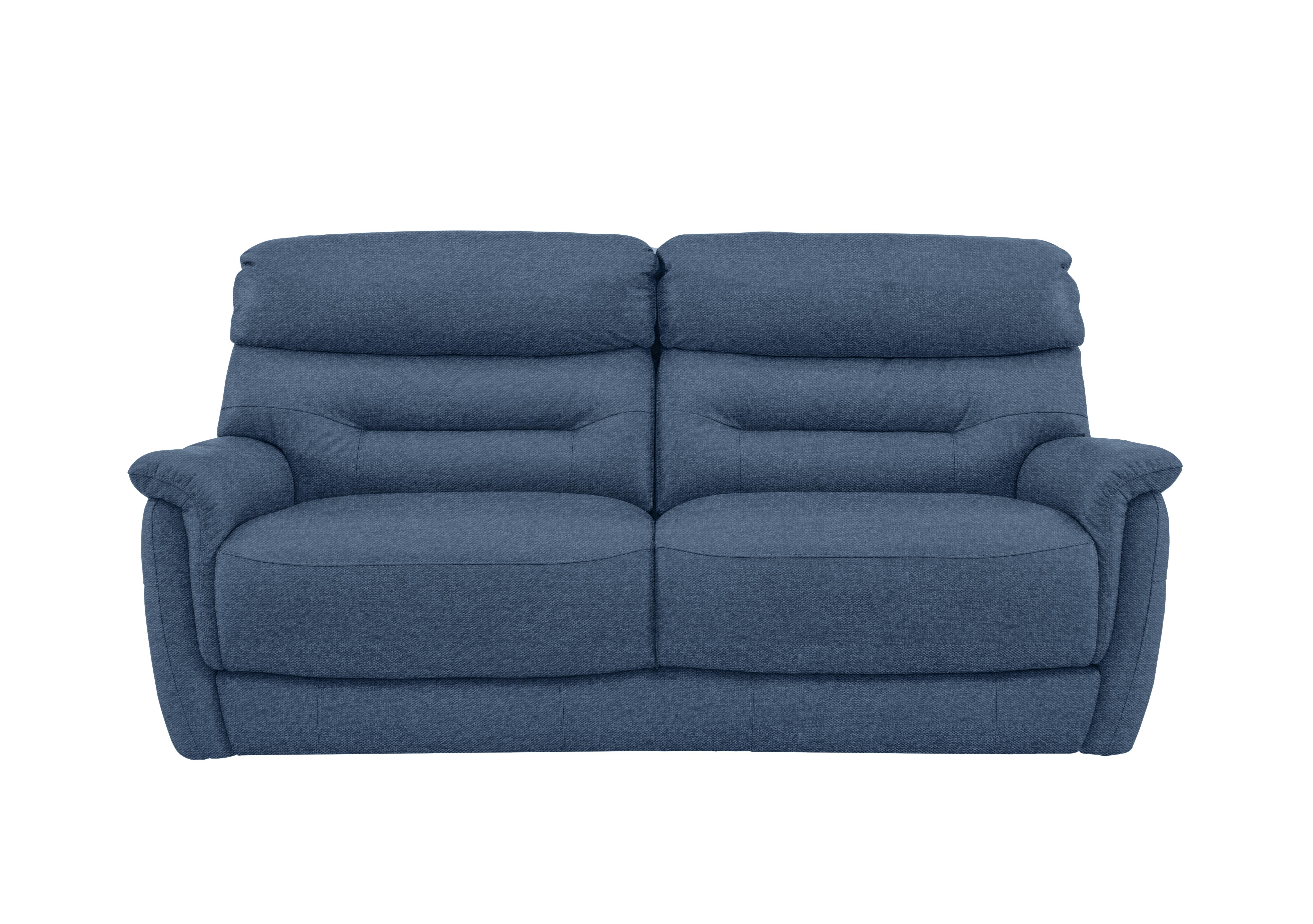 Chicago 3 Seater Fabric Sofa in Fab-Blt-R38 Blue on Furniture Village