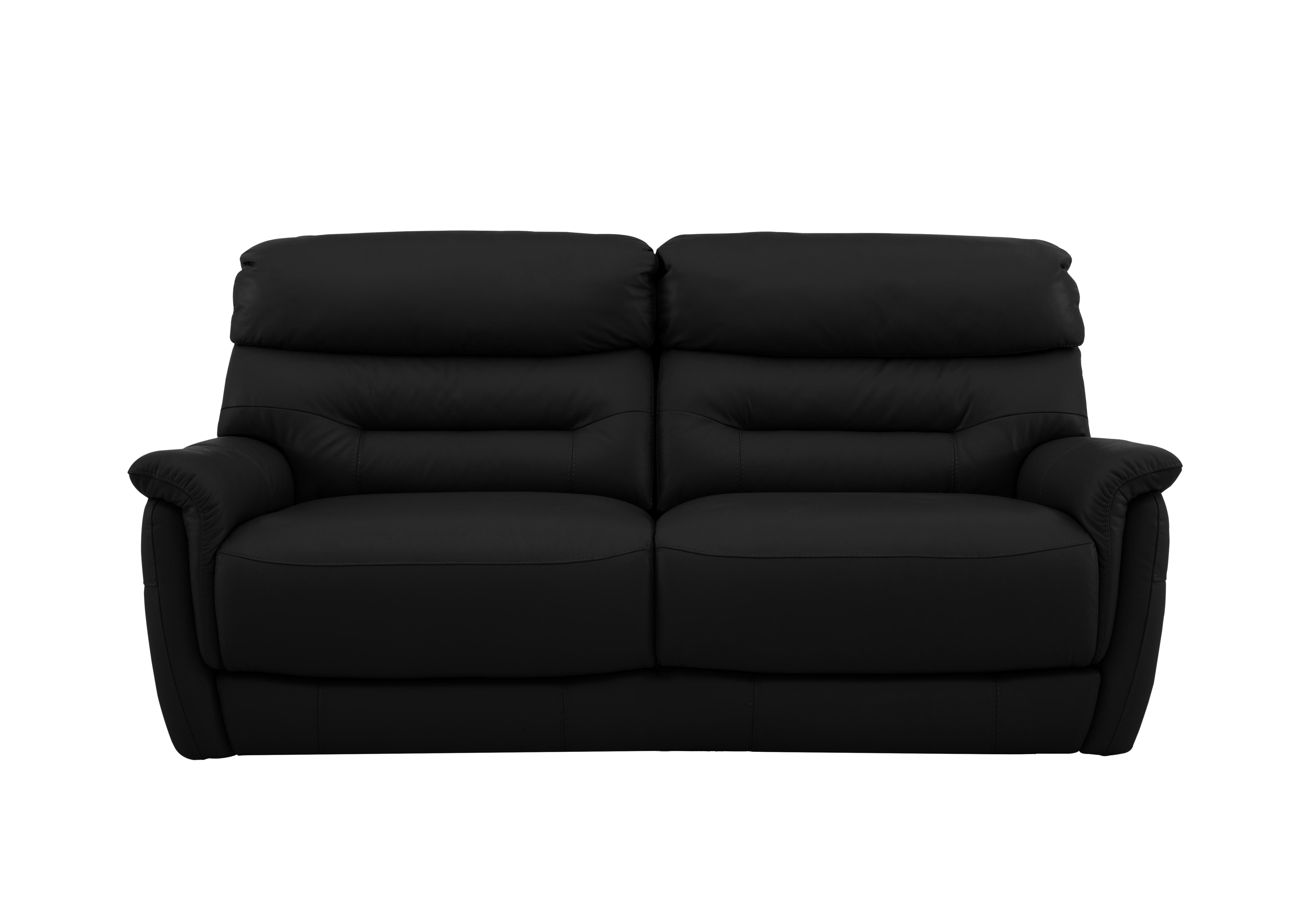 Chicago 3 Seater Leather Sofa in An-671b Black on Furniture Village