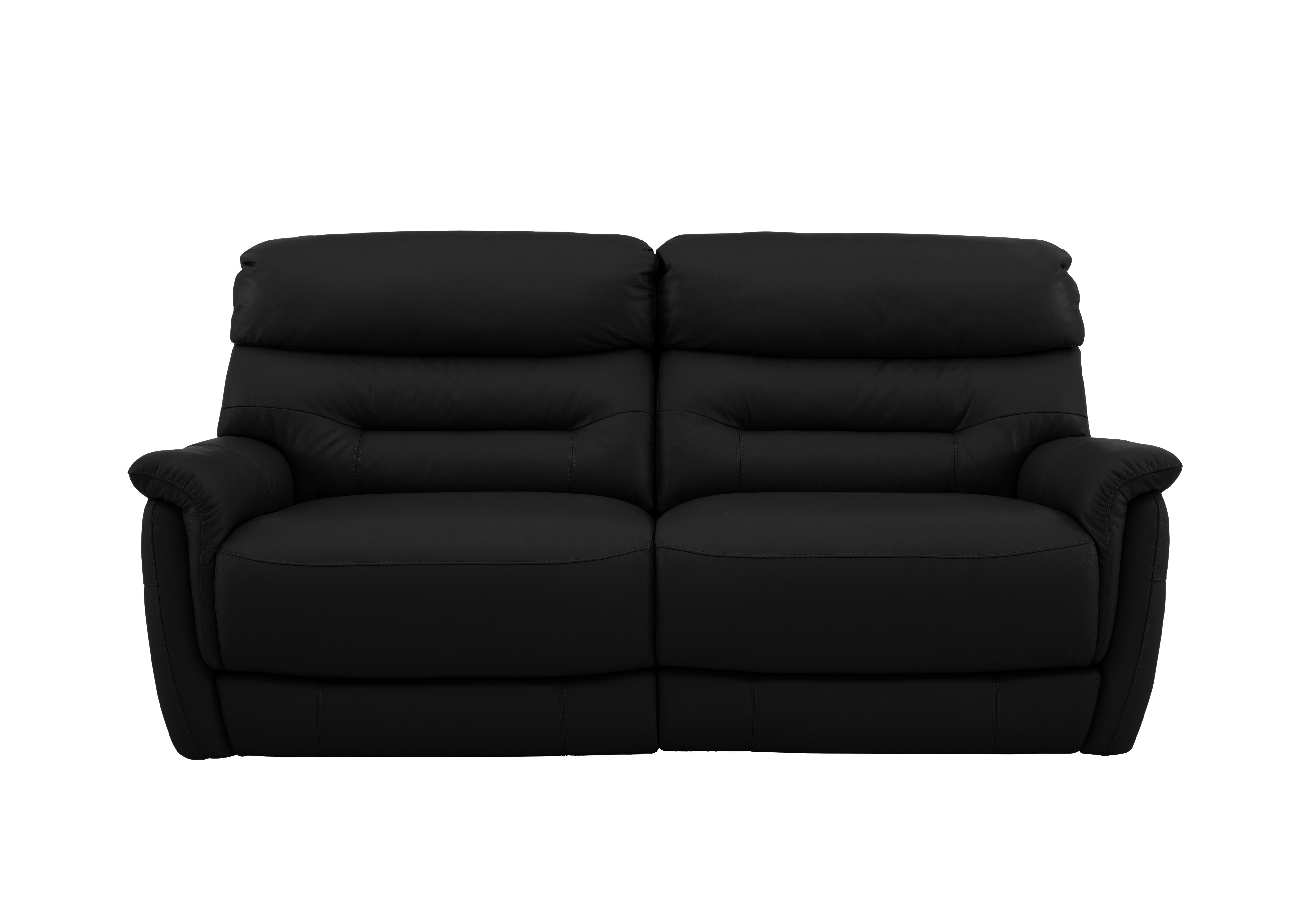 Chicago 3 Seater Leather Sofa in An-671b Black on Furniture Village