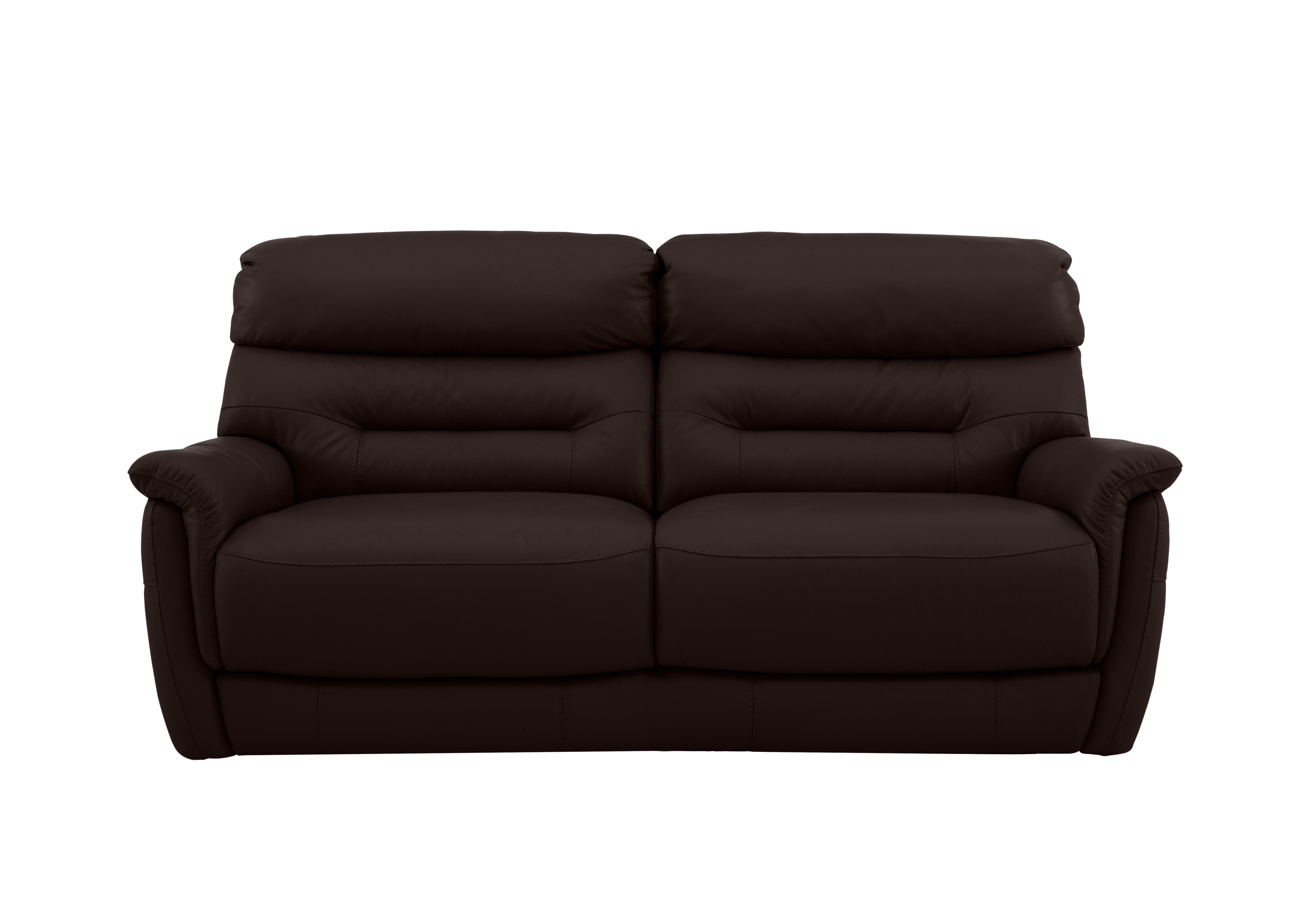 Chicago 3 Seater Leather Sofa in An-727b Dark Brown on Furniture Village